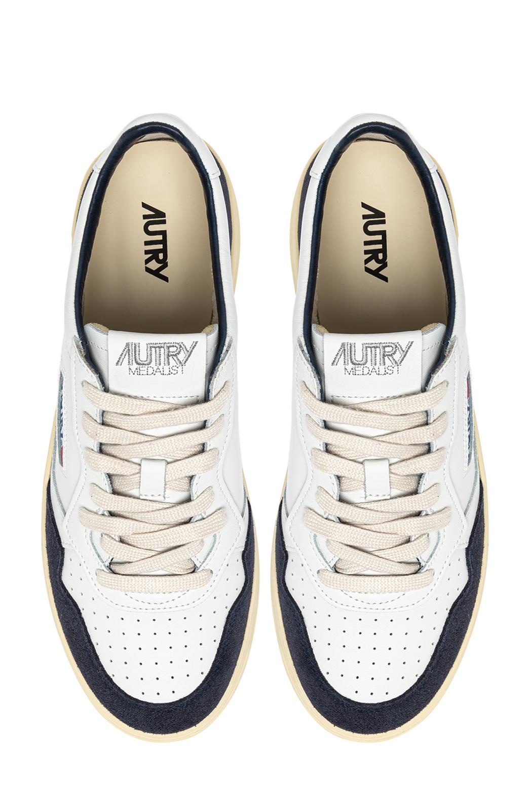 Autry Sneaker Medalist in pelle supersoft e camoscio AULM FT07 WHT/OCEAN 