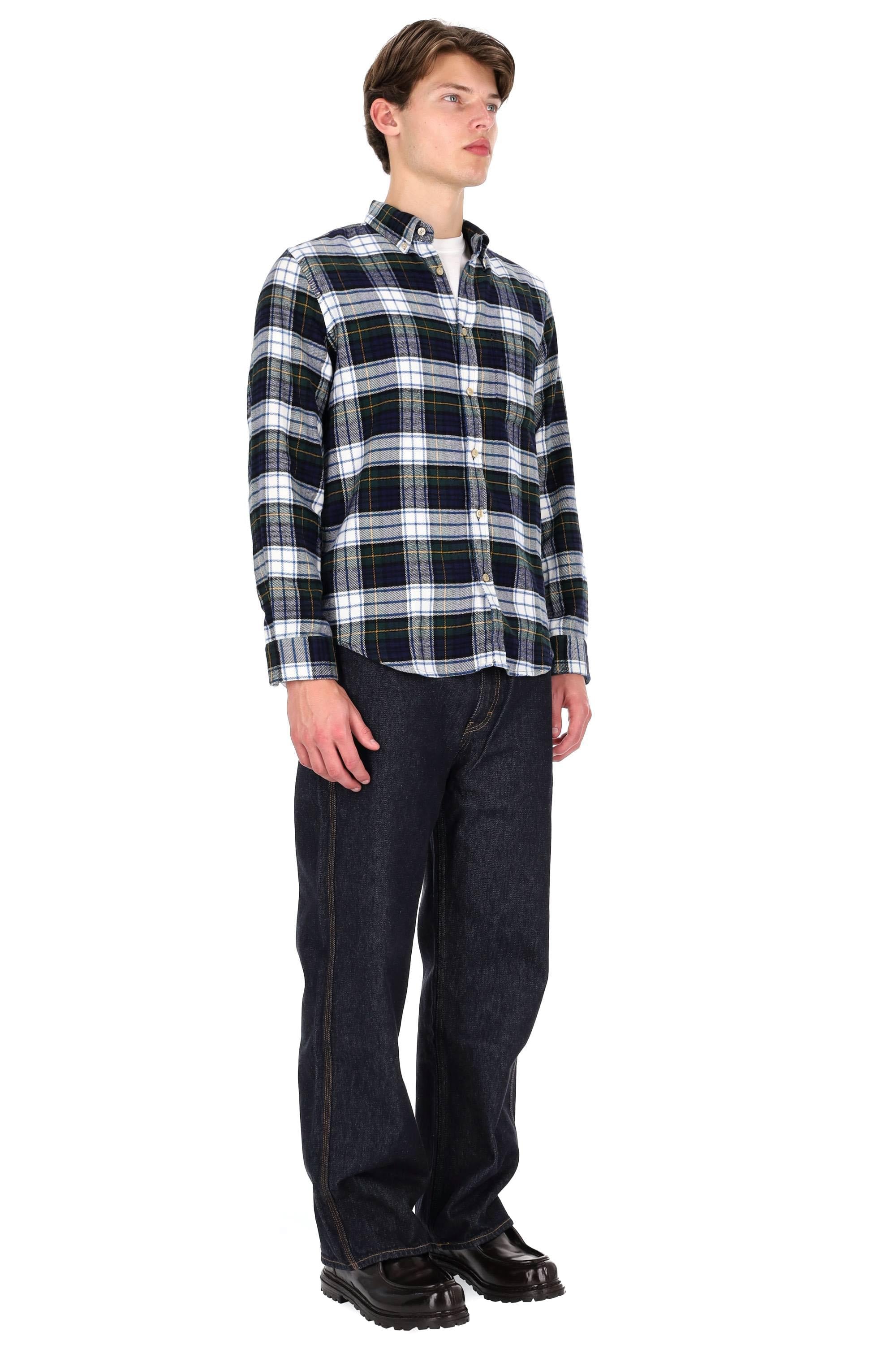 Portuguese Flannel Camicia in flanella di cotone modello Marao 055 MLTCLR 