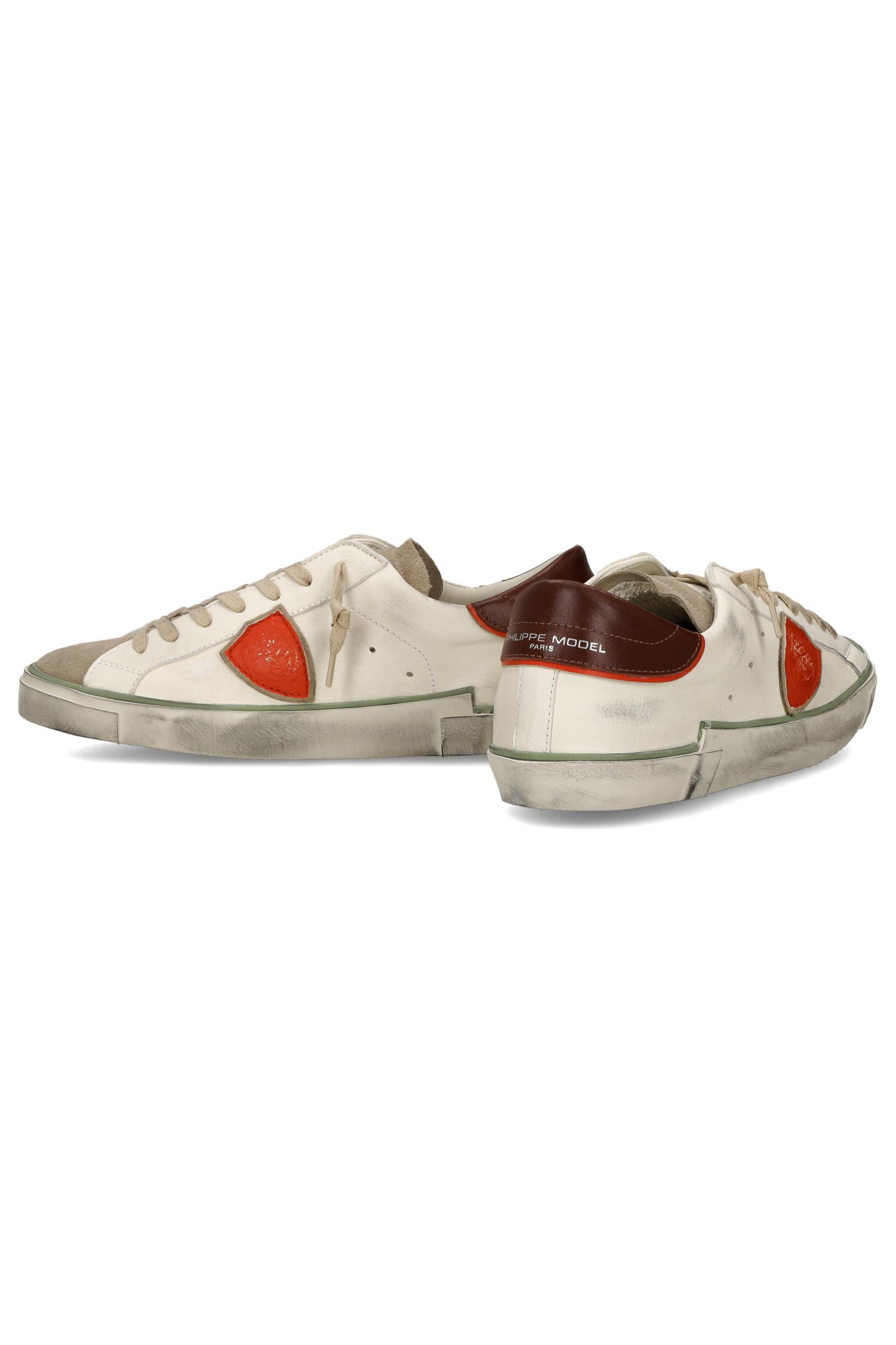 Philippe Model Sneaker in pelle e camoscio talloncino bordeaux mod. Paris PRLU PRSX_7 VVB3 