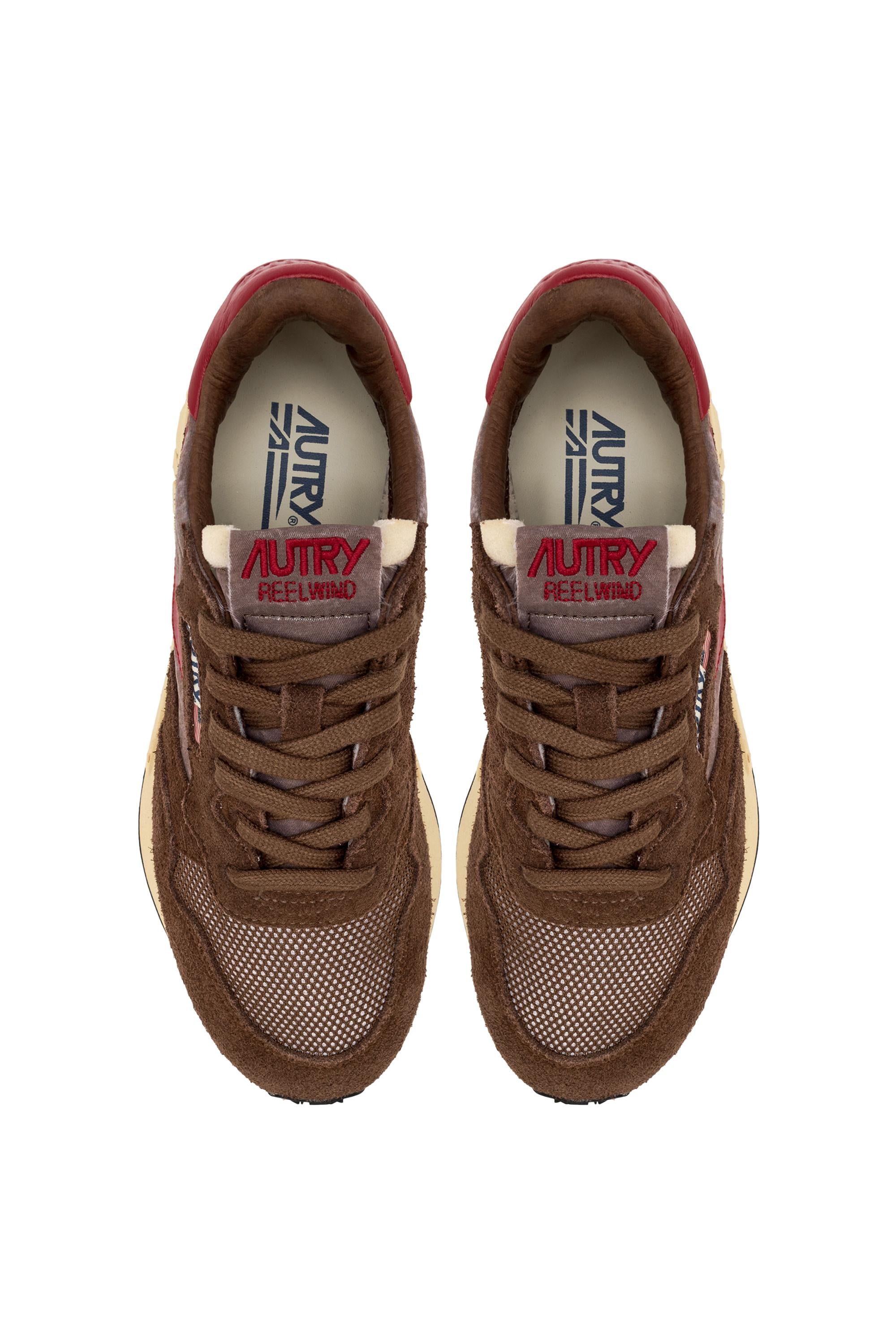 Autry Running donna Reelwind in nylon e camoscio marrone WWLW UT06 PATRIDGE/RED 