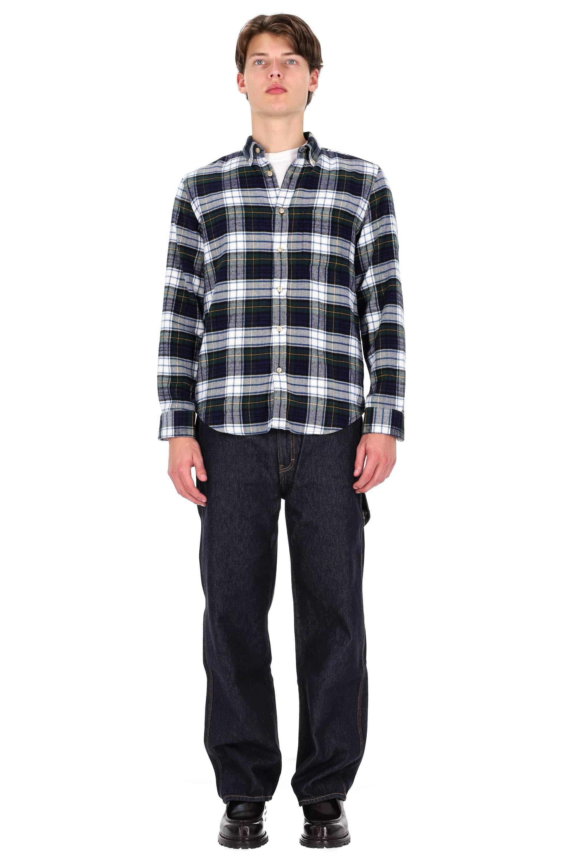Portuguese Flannel Camicia in flanella di cotone modello Marao 055 MLTCLR 