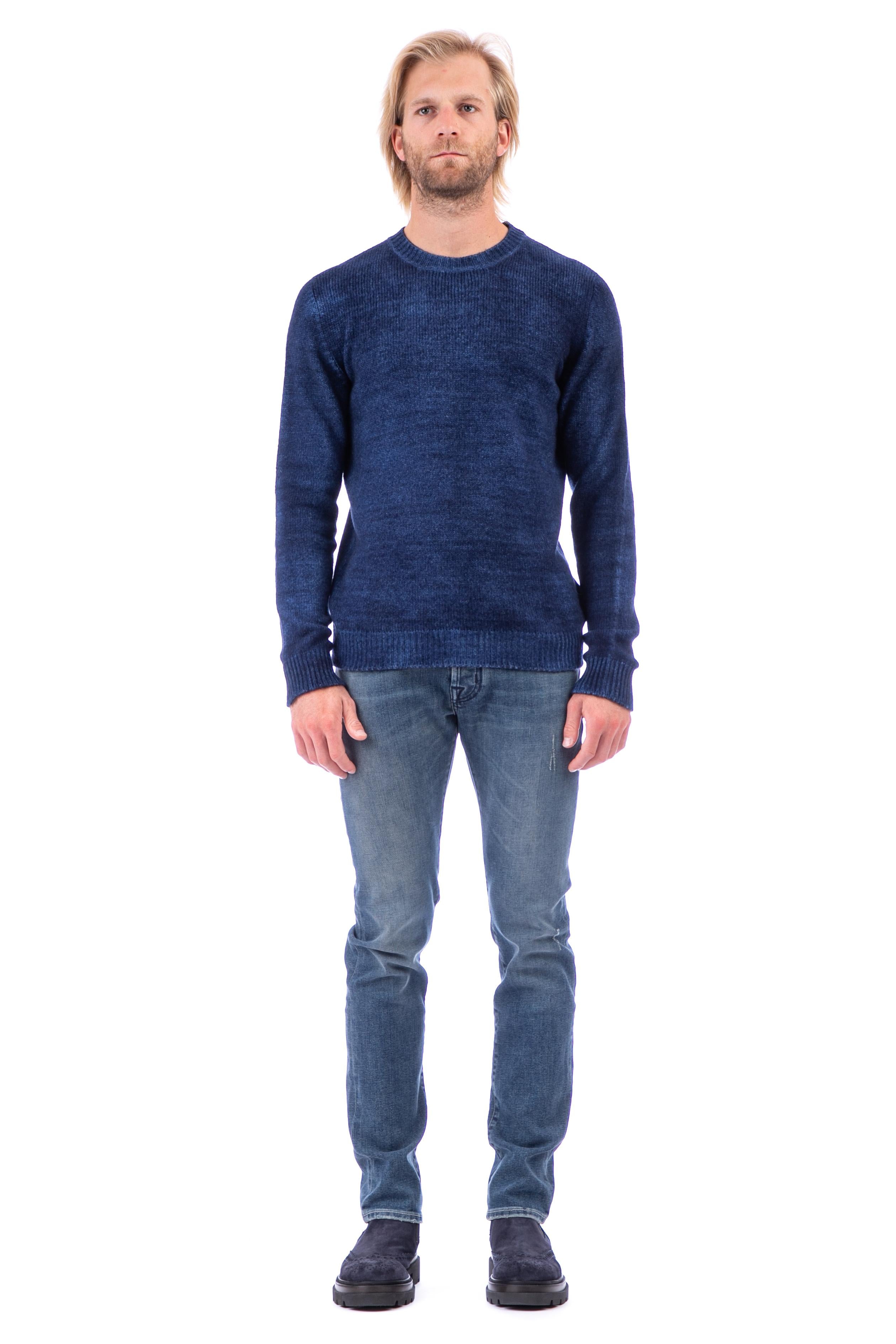 Maglia girocollo tintura aerografo in lana-cammello RM27001 RM2710 Roberto Collina 
