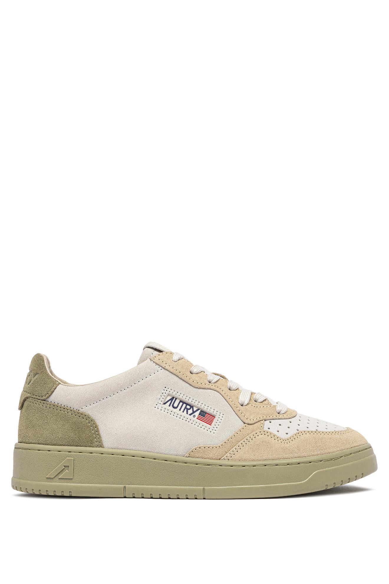 Autry Sneaker Medalist in triple suede fondo tono su tono AULM TS11 SND/GRYGRN 