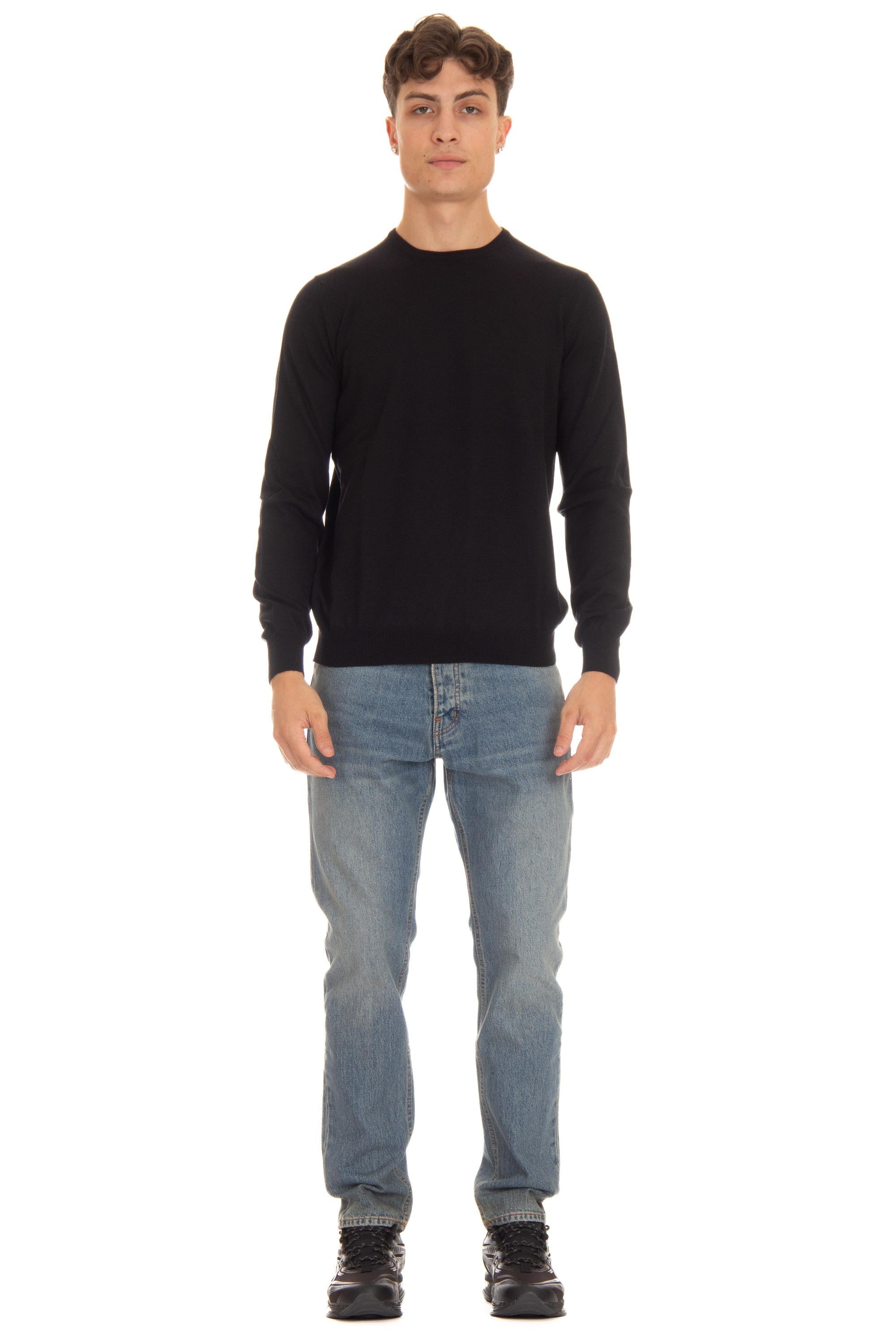 Maglia girocollo in lana vergine extrafine 1429055567 0099 099 Barba 