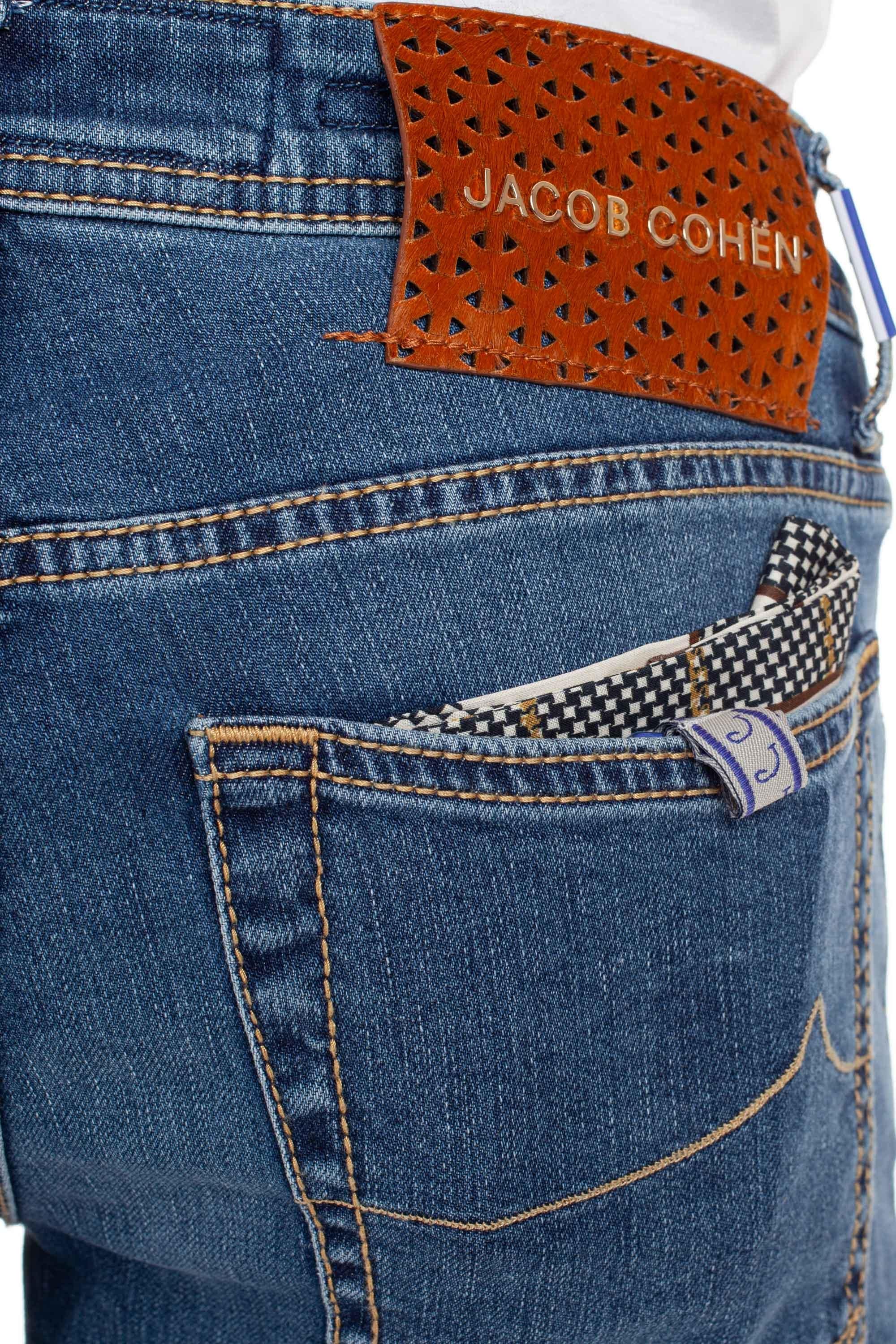 Jacob Cohen Jeans in cotone-modal etichetta cavallino intarsiato Nick Slim fit M07 31 S4063 NICK SLIM 675D 