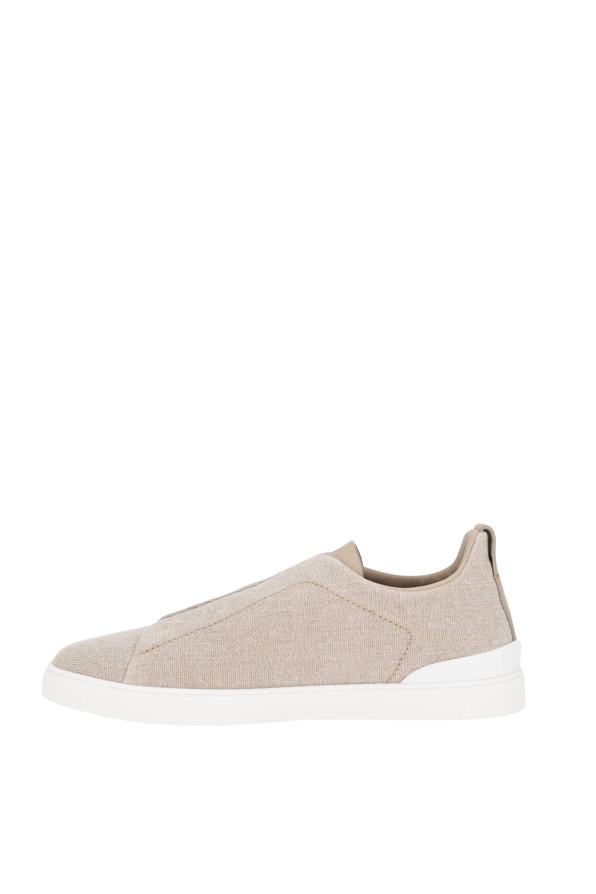 Zegna Sneaker Triple Stitch in cotone canvas LHLNA-S7981Z NAT 