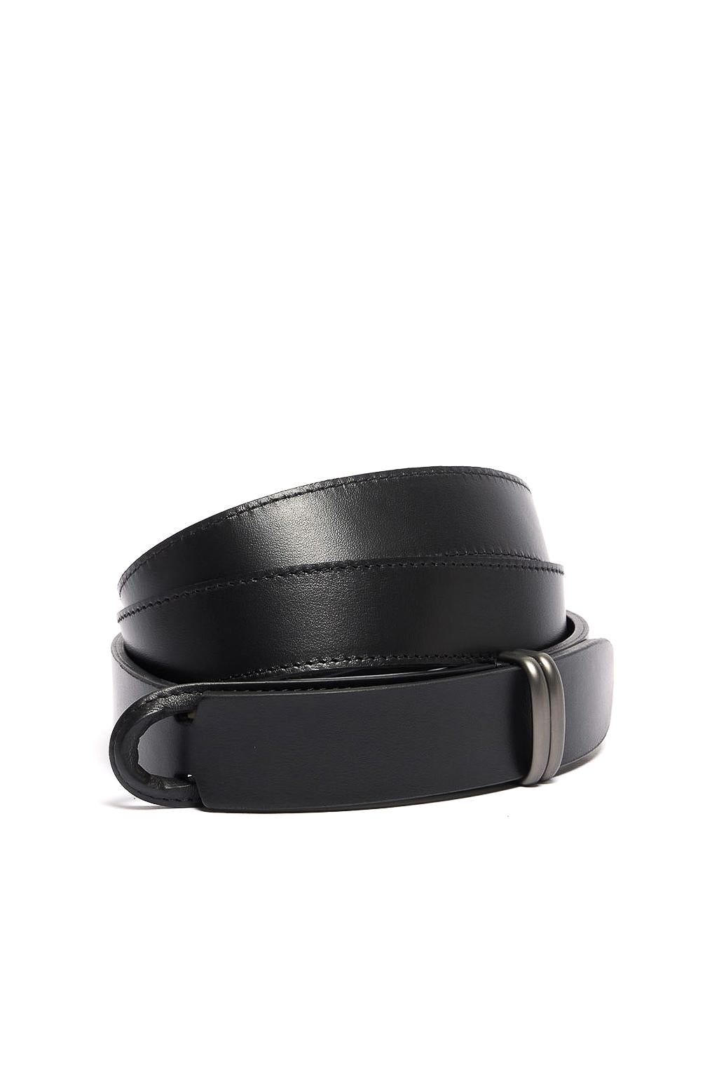 Orciani Cintura senza fibbia in pelle con passante in metallo NB0128_ALB NERO 