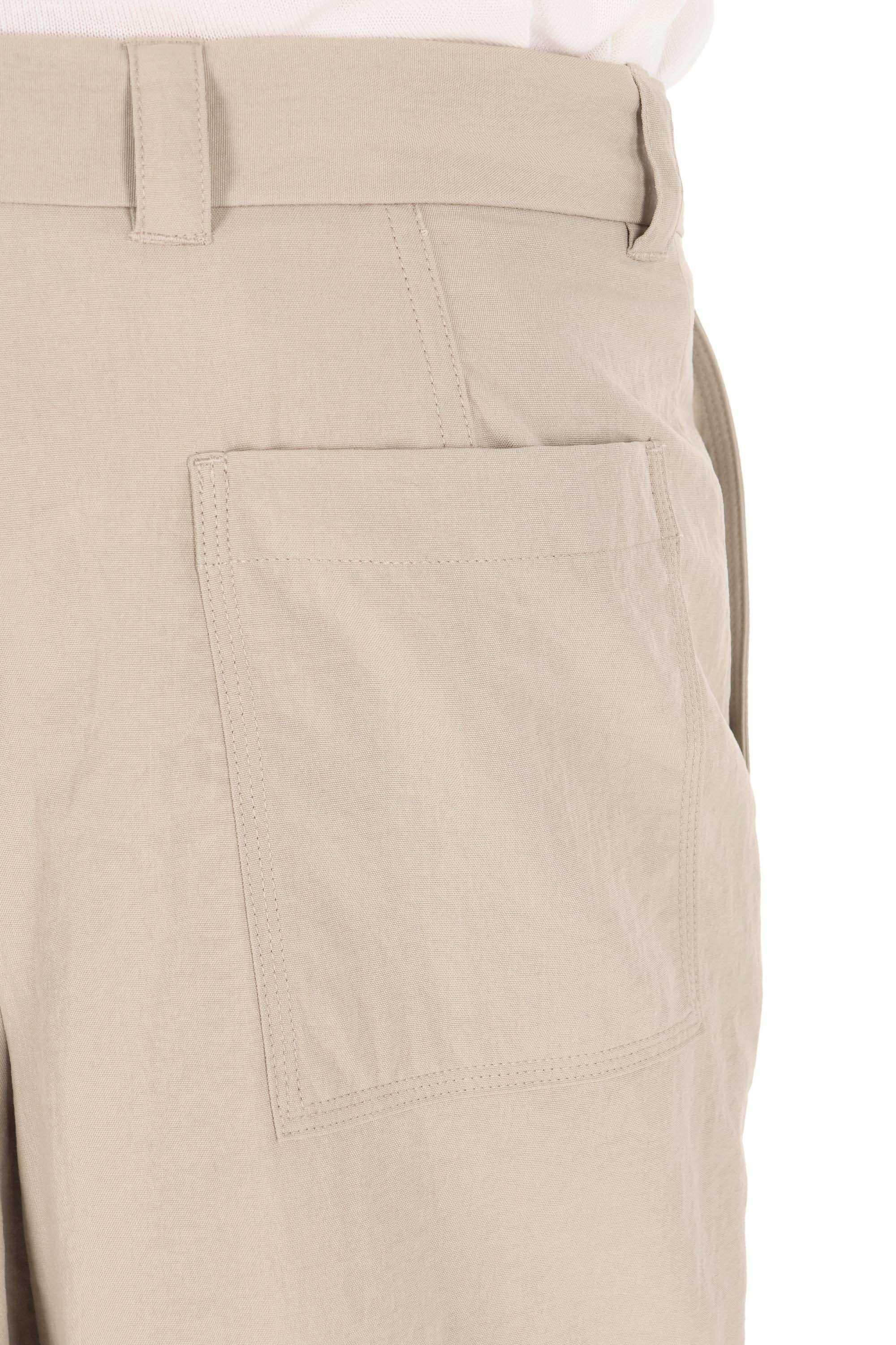Maison Kitsuné Pantalone micro trama in cotone con orlo aggiustabile QM01106WW9082 TEA LEAF 