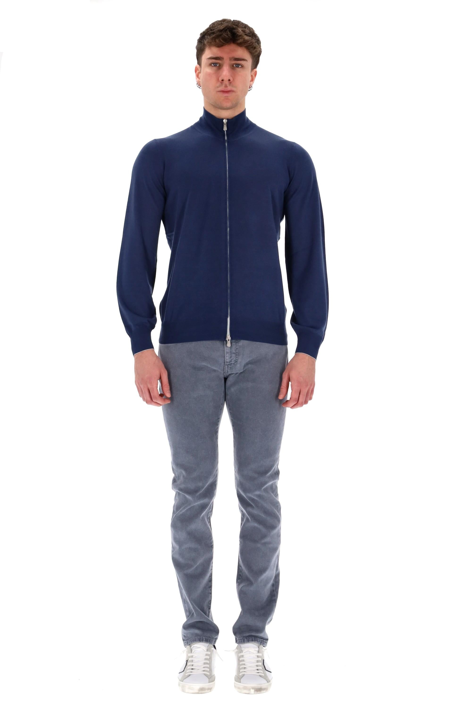 Maglia full zip in lana-cashmere in finezza M2400106 COP71 Brunello Cucinelli 