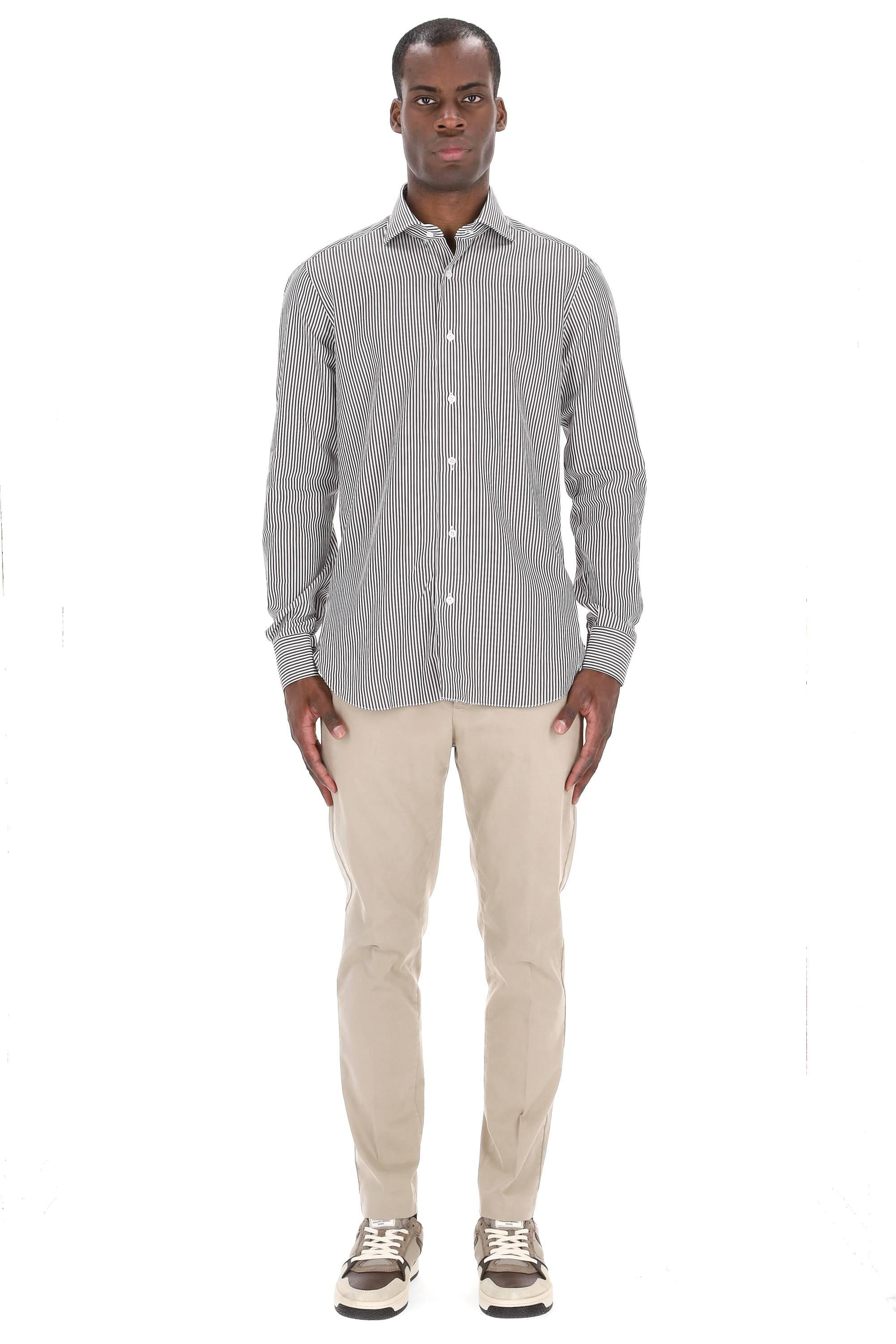 Camicia bacchettata in cotone linea Culto K1U13P0150087.U 0006 Barba 