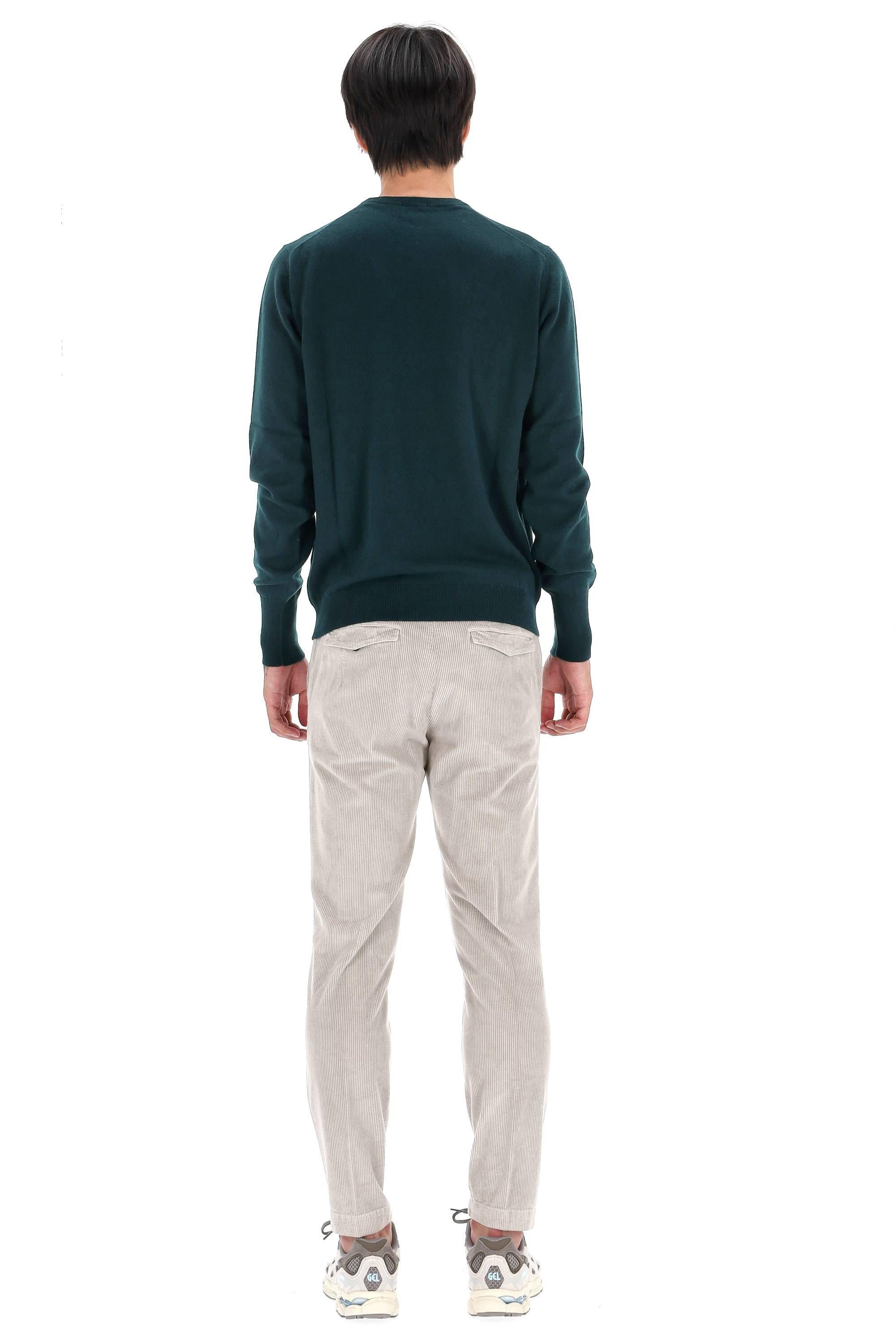 Drumohr Maglia girocollo in puro cashmere tinta unita D1K103L 490 