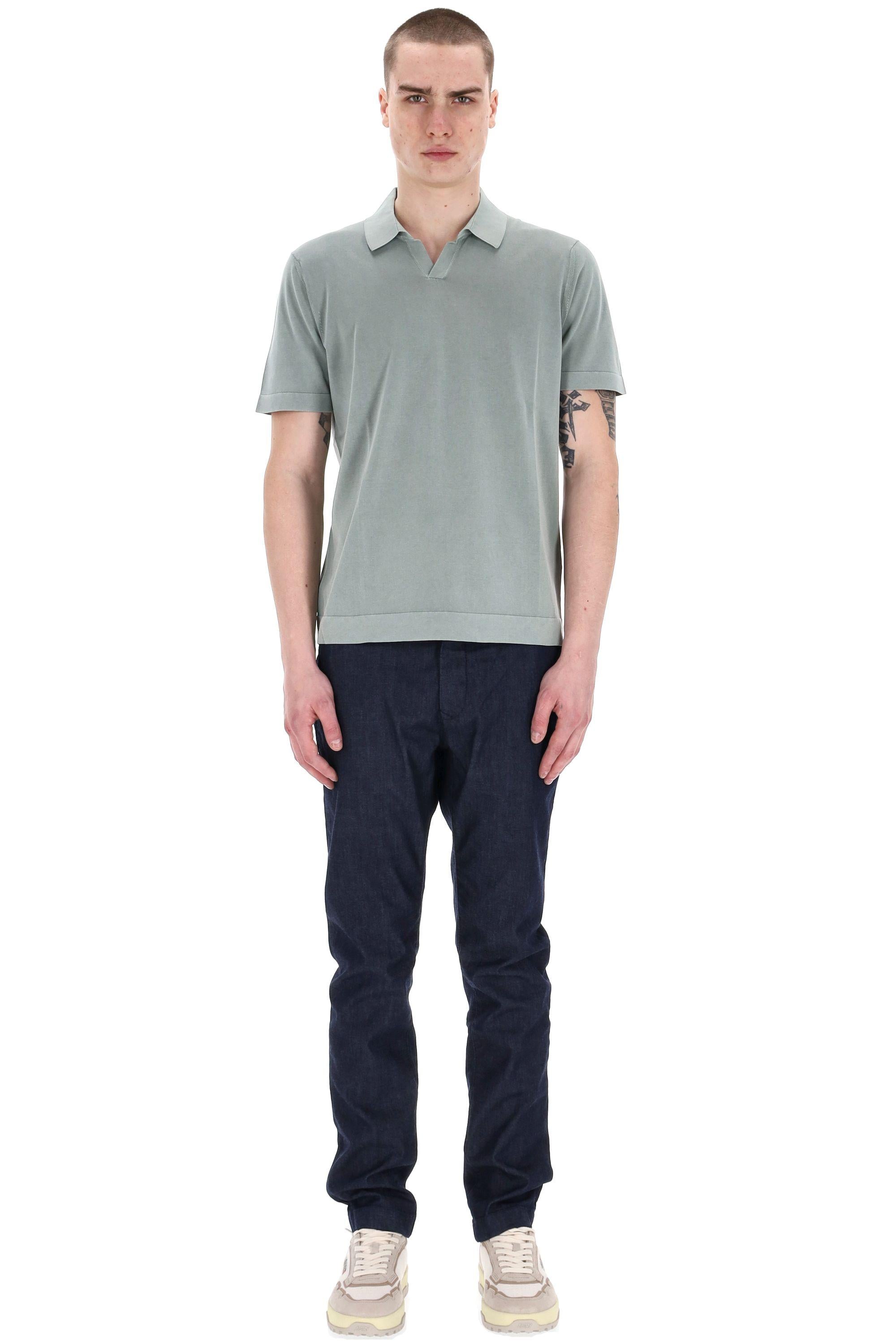 Polo in cotone frosted superlight open collar D0GF146N-2 422 Drumohr 