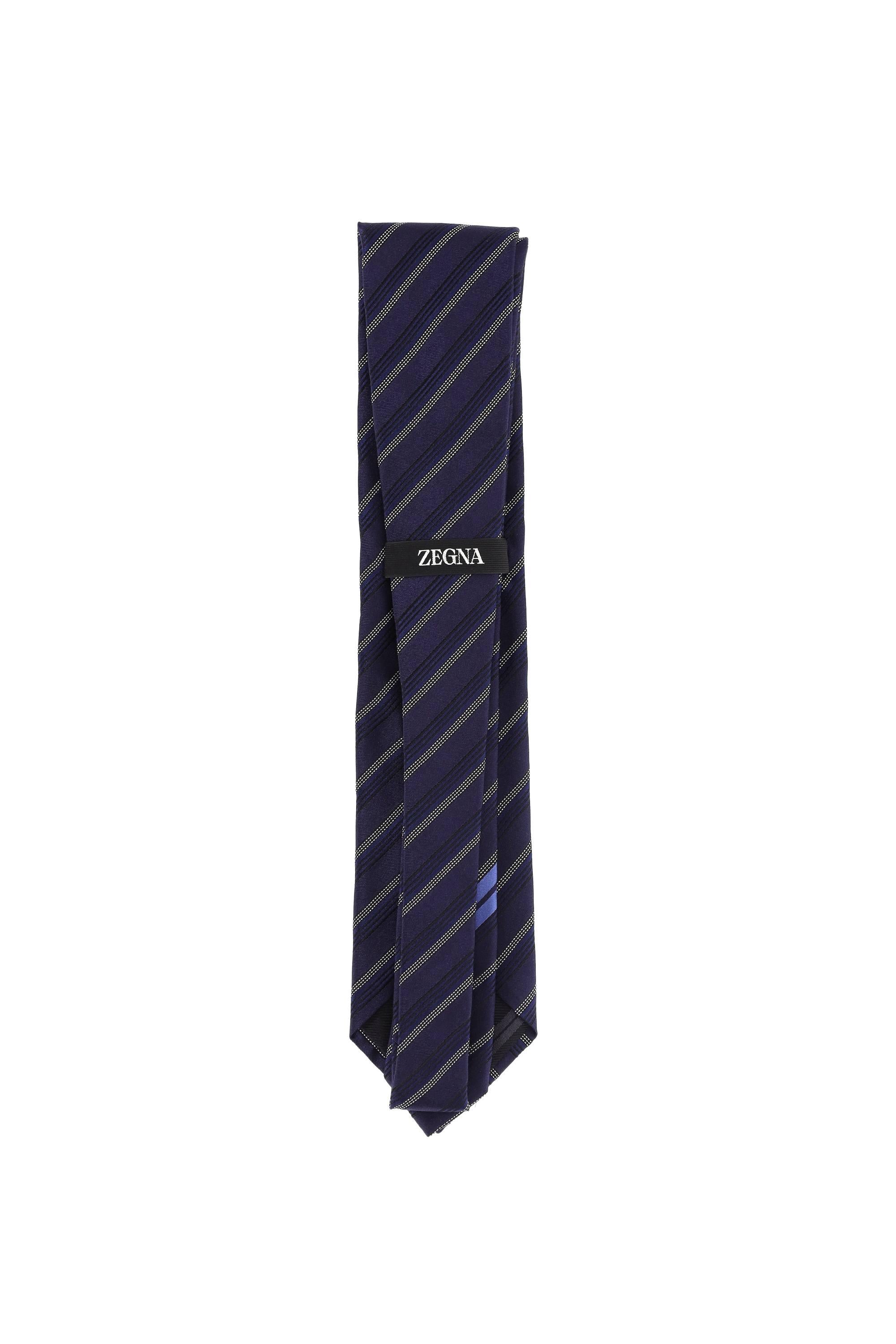 Zegna Cravatta tramata in pura seta Z3C46TA3-1P8 BL1 
