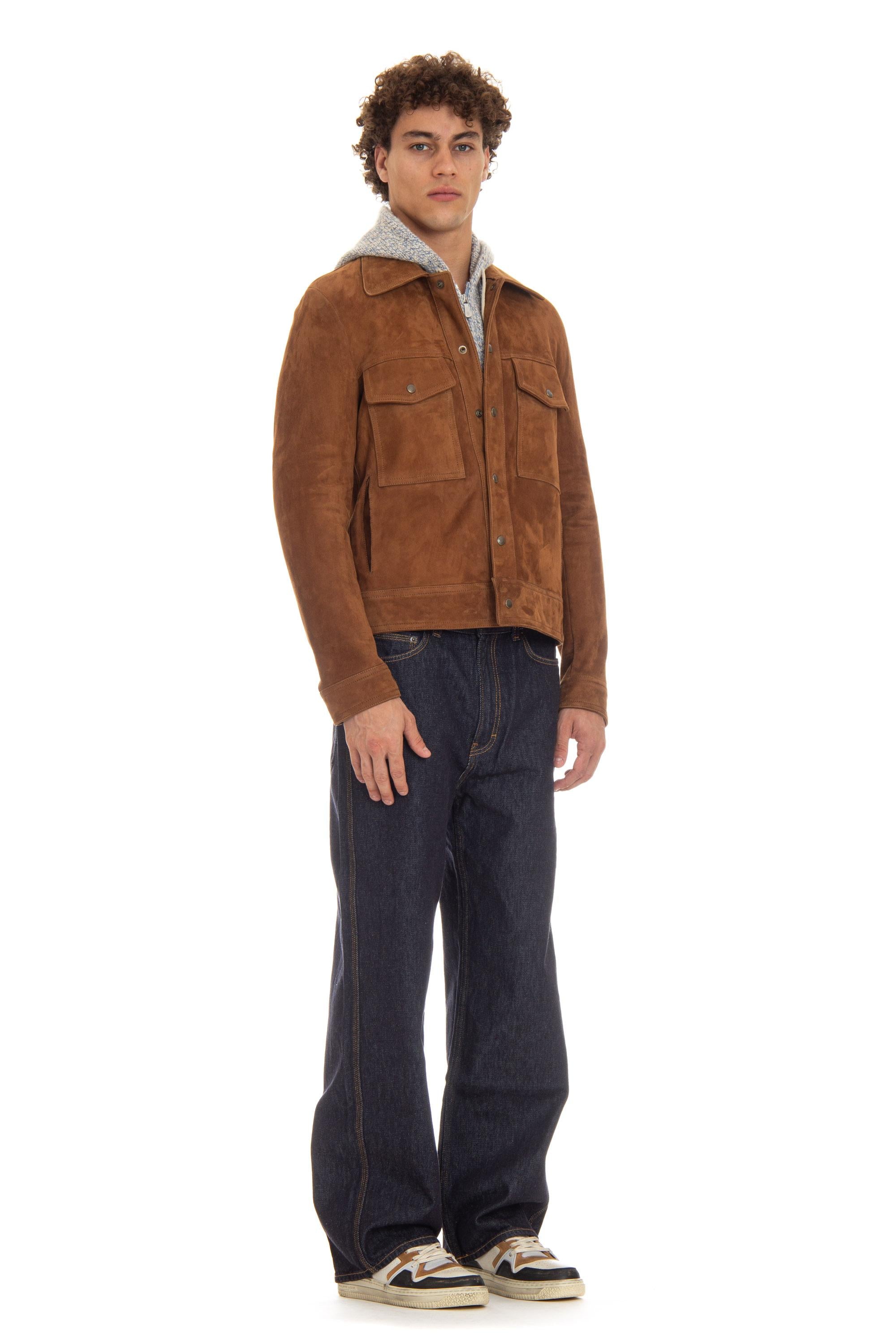 Salvatore Santoro Trucker in suede 45555-U TOBACCO 