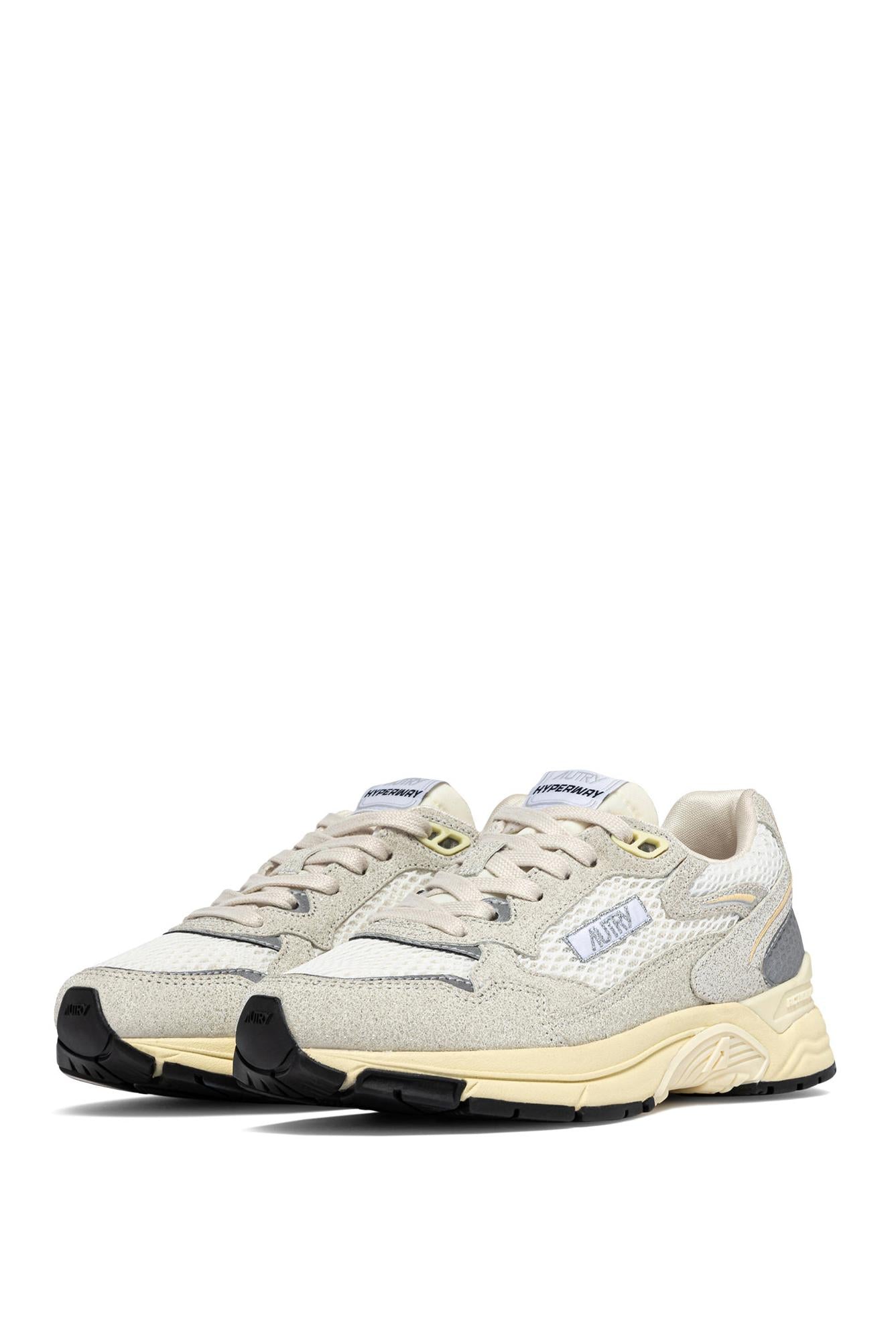 Autry Running donna Hyperway in camoscio HYLW HG02 WHT/SILV 