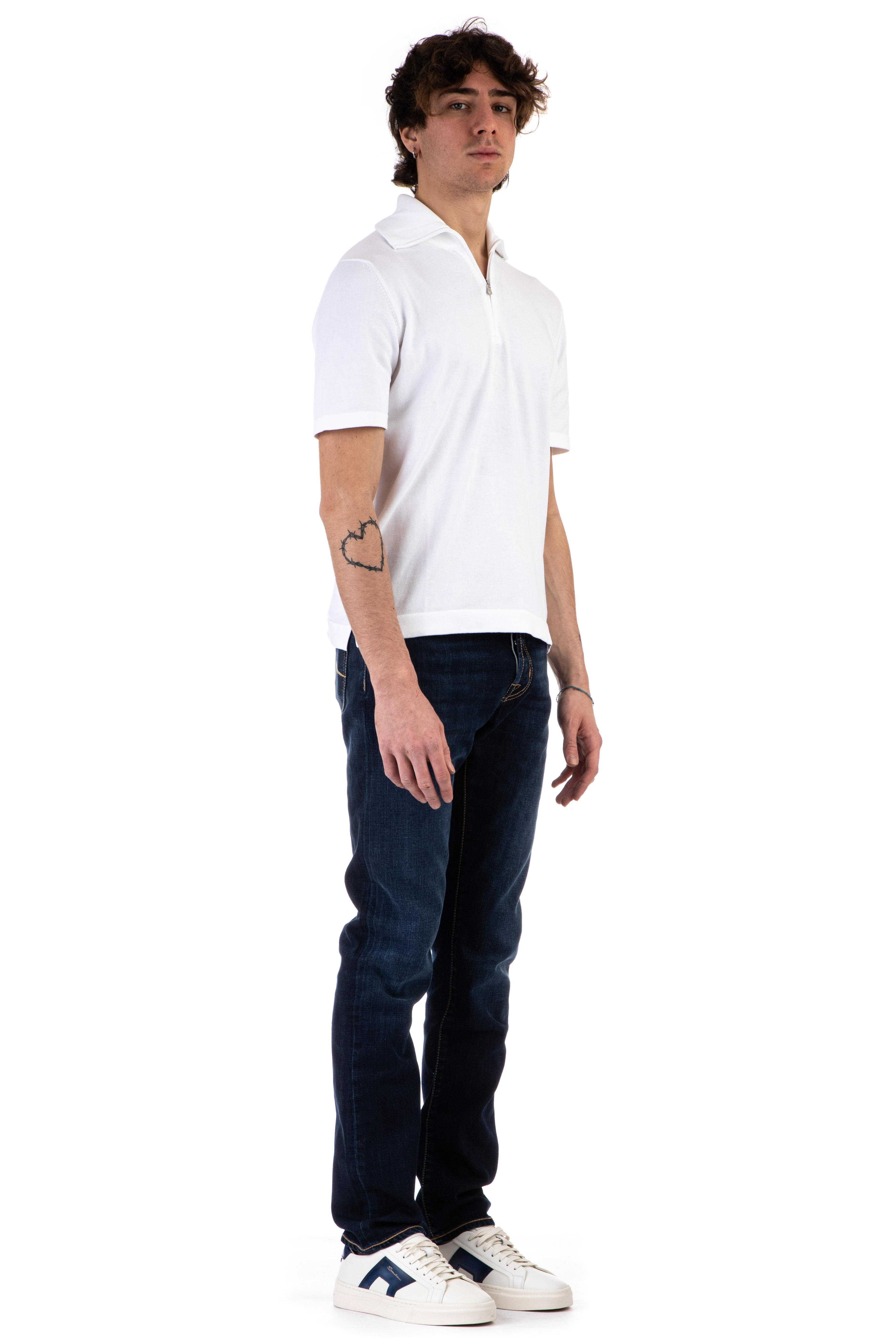 Polo in cotone con collo alto 58113 18120 001 Gran Sasso 