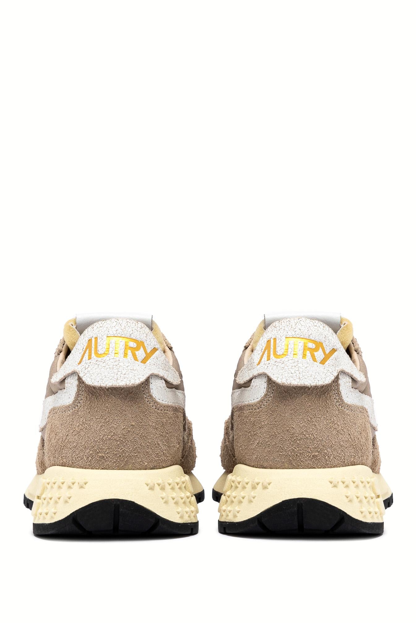 Autry Running Reelwind nocciola in nylon e camoscio WWLM-NC08 WH/WHT PEP 