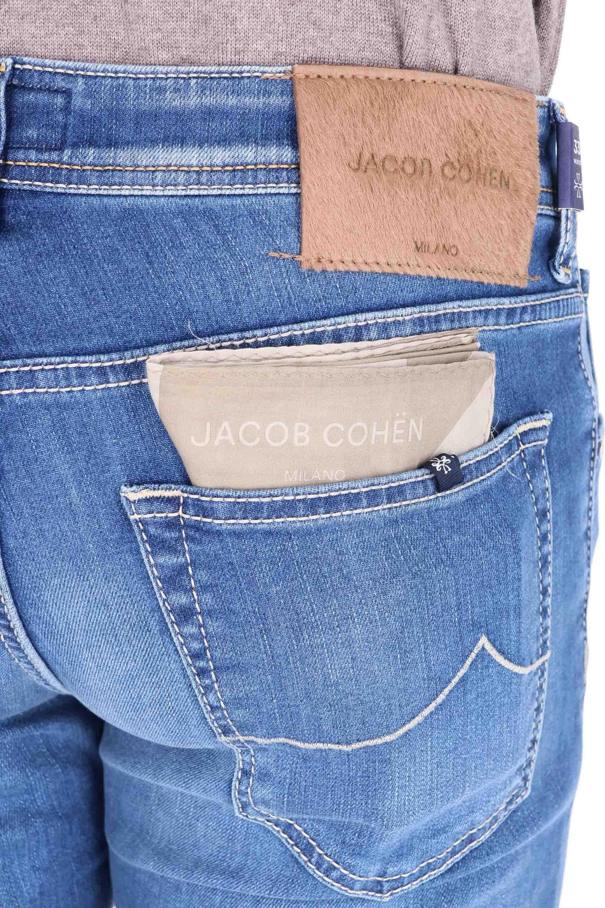 Jacob Cohen Jeans in cotone comfort etichetta cavallino beige Nick fit JUX_QX006 N34 S3623 NICK 300D 