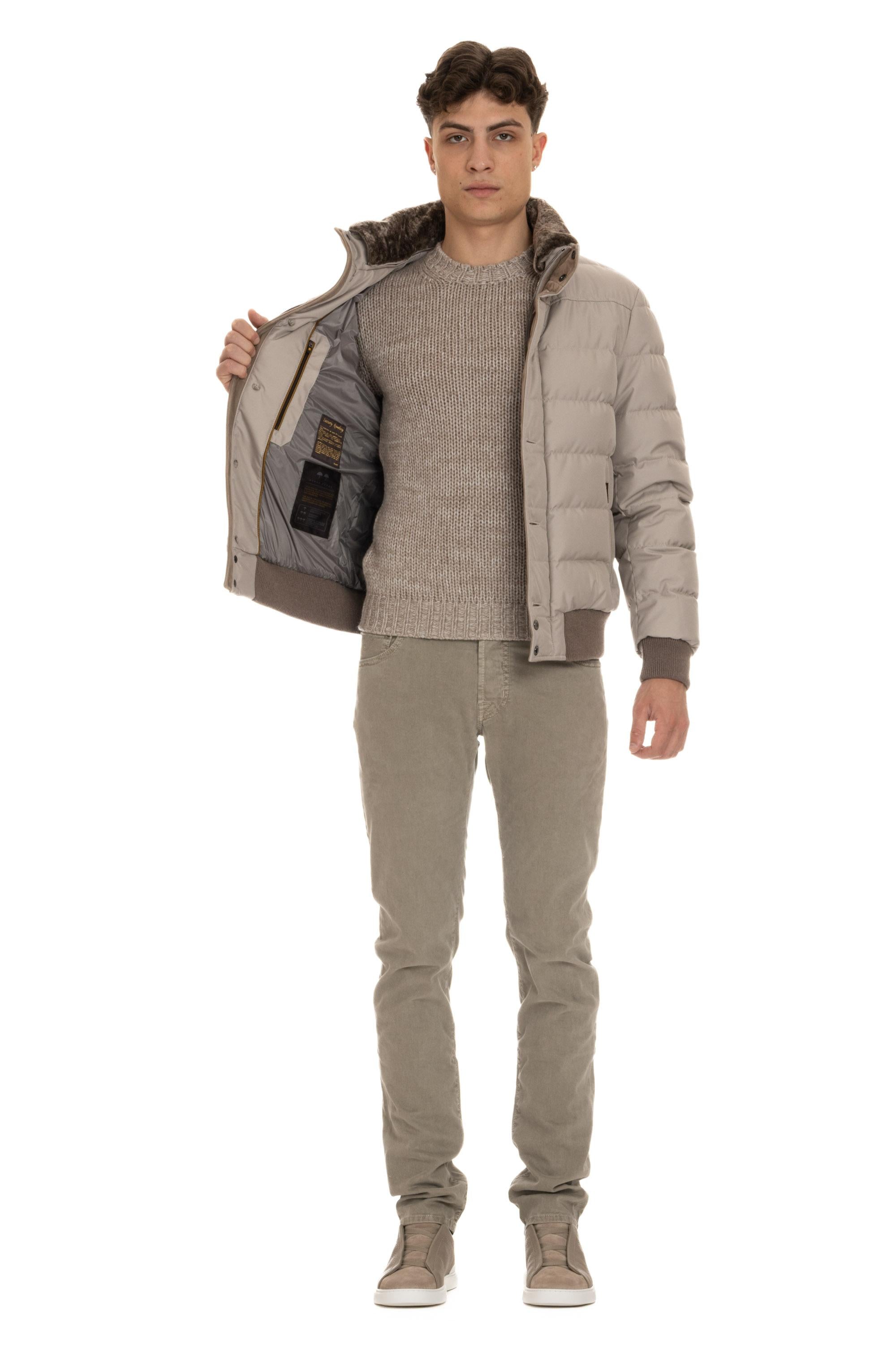 Piumino bomber con collo in castoro mod. Audenio-GF AUDENIO-GF STONE Moorer 