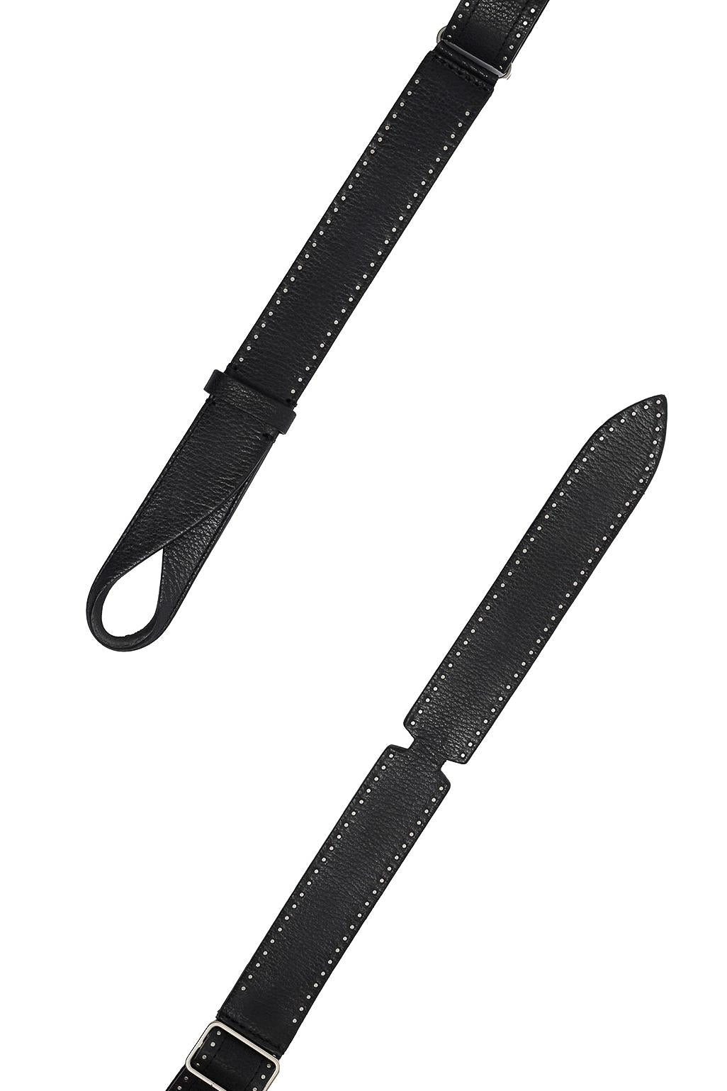 Orciani Cintura senza fibbia in pelle chevrette con borchie NB0125_CHE NERO 