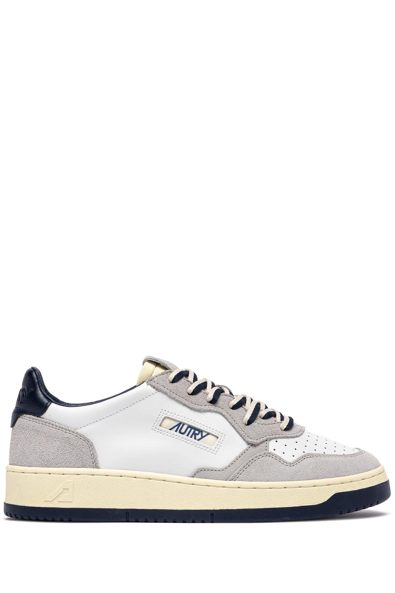 Autry Sneaker Medalist in pelle e camoscio lacci bicolor AULM BW04 WHT/VAPOR 