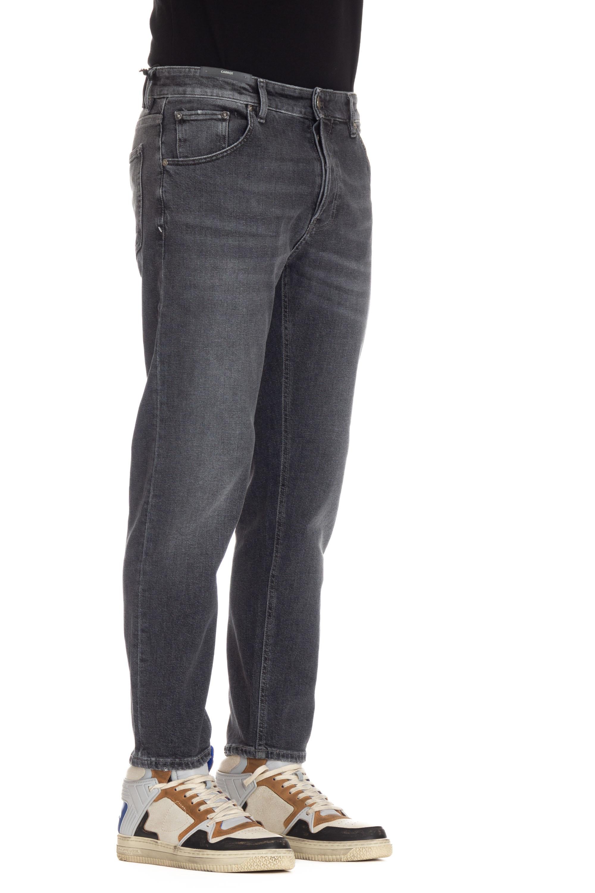Jeans grigio etichetta camoscio Carrot fit RP05B0 OA3620 MM67 PT Denim 