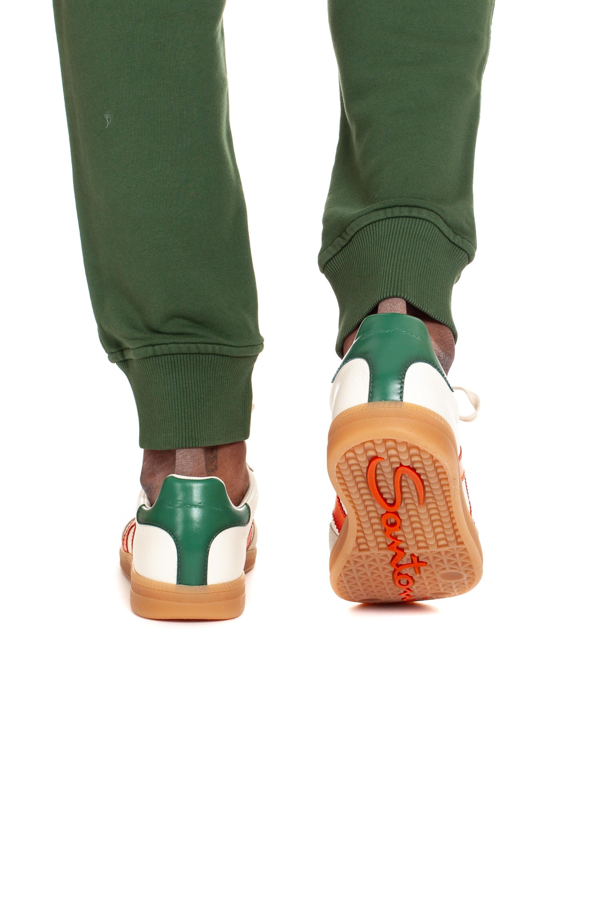 Sneaker in pelle e camoscio mod. Olympic MBPL21965FARCNOC I70 Santoni 