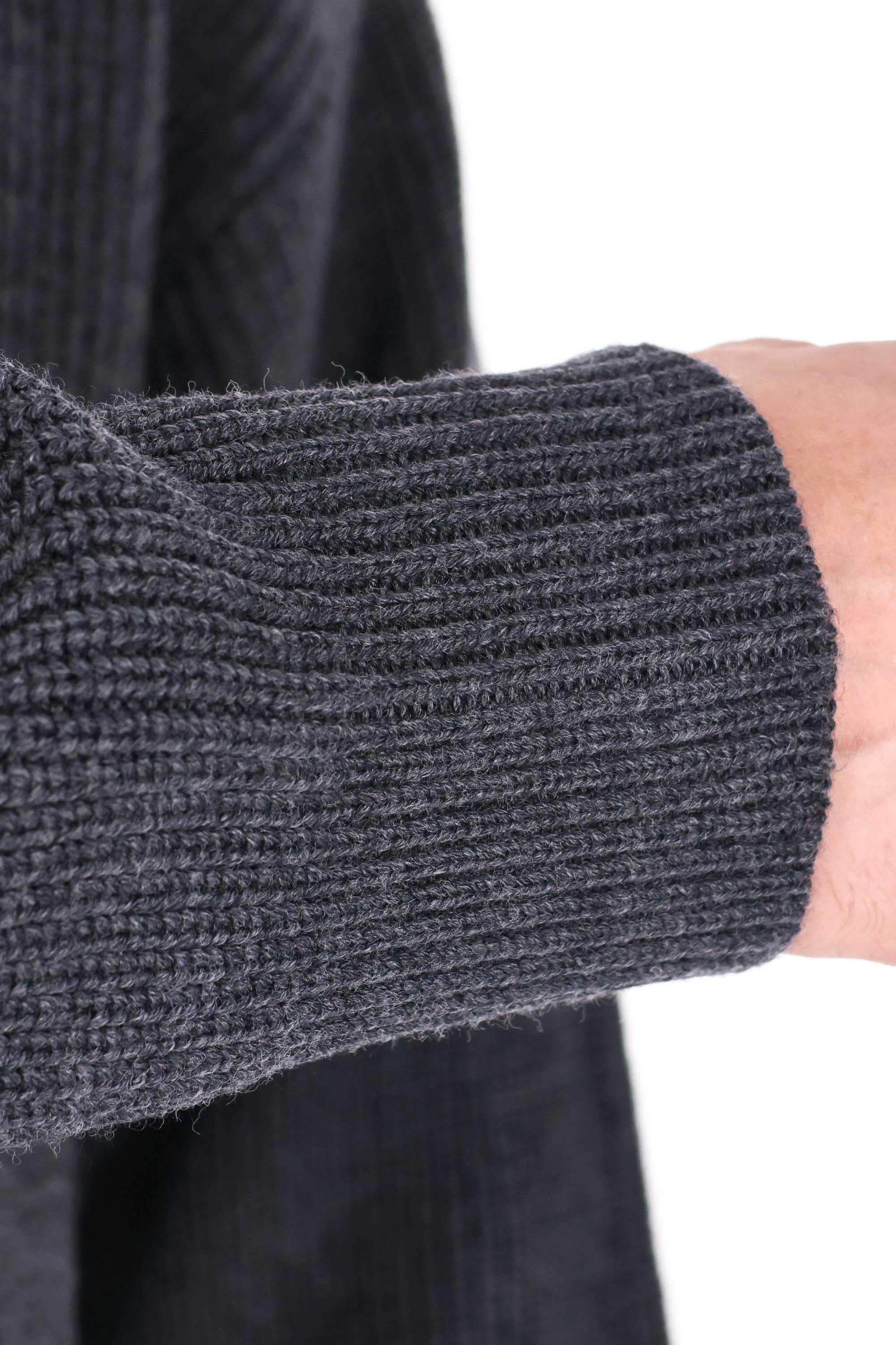 Officine Générale Maglia ciclista in pura lana merino a costa inglese MKNT314 HEATHER ANTHRACITE 