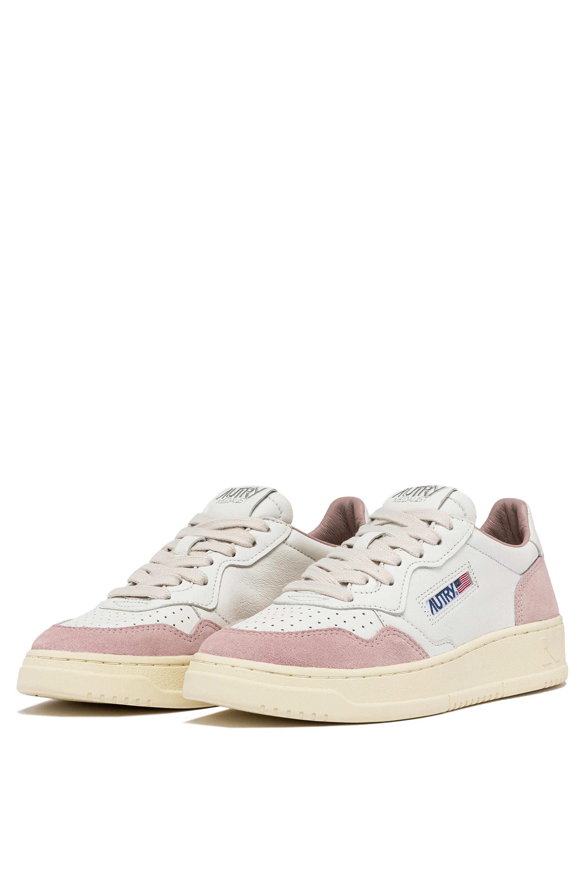Autry Sneaker Medalist in pelle di capra e camoscio rosa AULW GS36 WHT/POWDER 