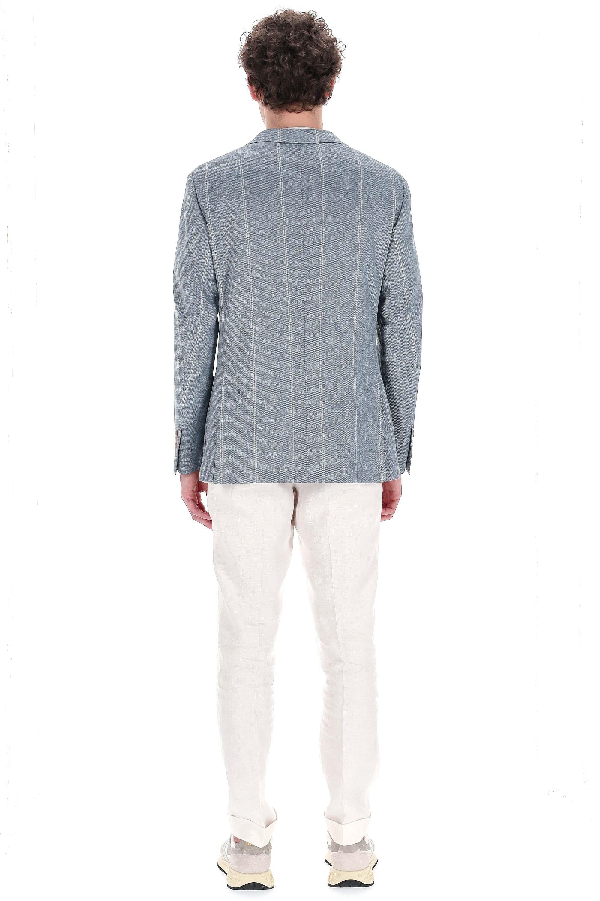 Eleventy Giacca gessata in lino-cotone comfort K70GIAI01 TES0K039 08 