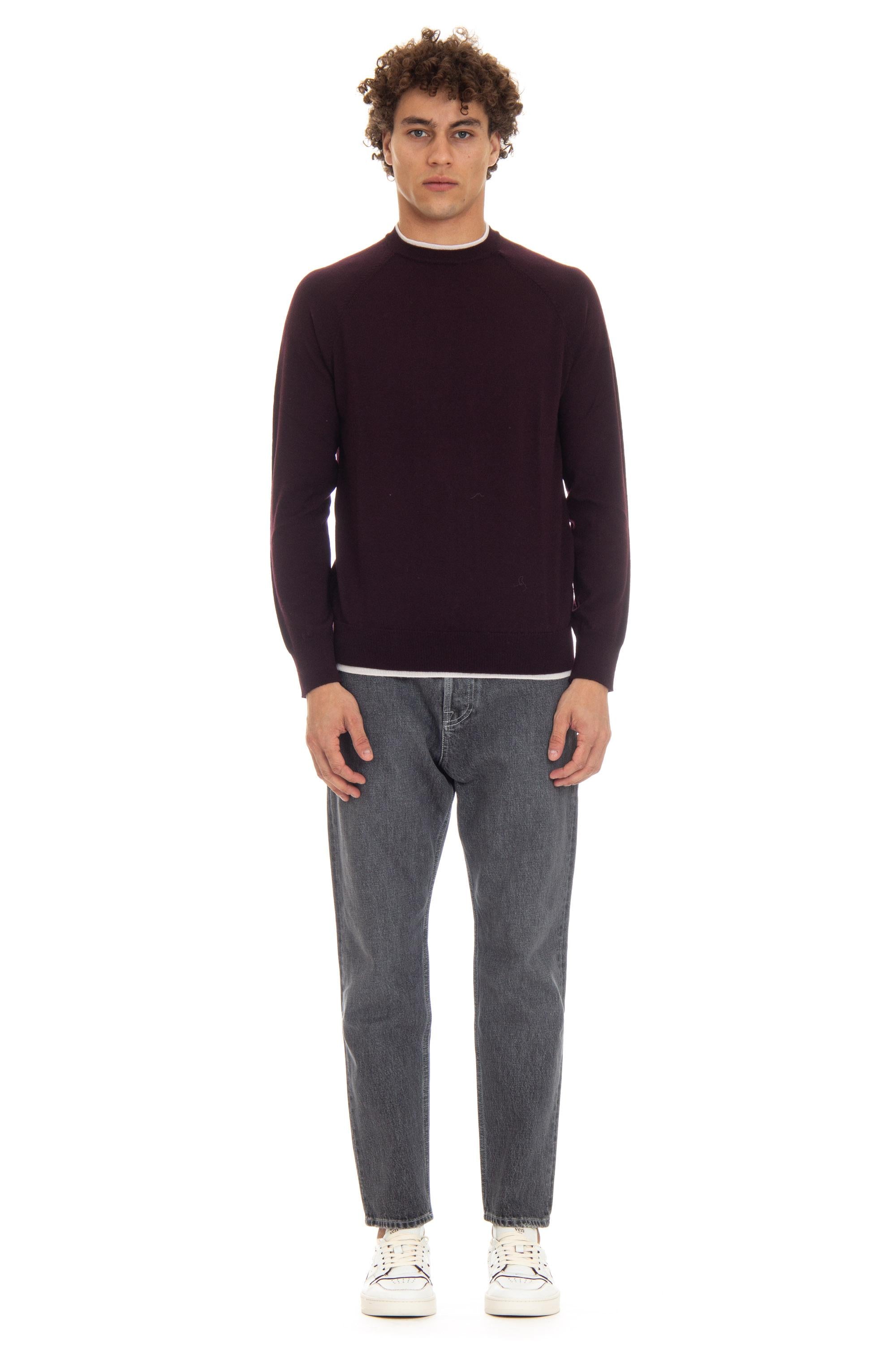 Girocollo in lana con doppi profili e manica raglan J71MAGJ05 MAG0J026/2 24-02 Eleventy 
