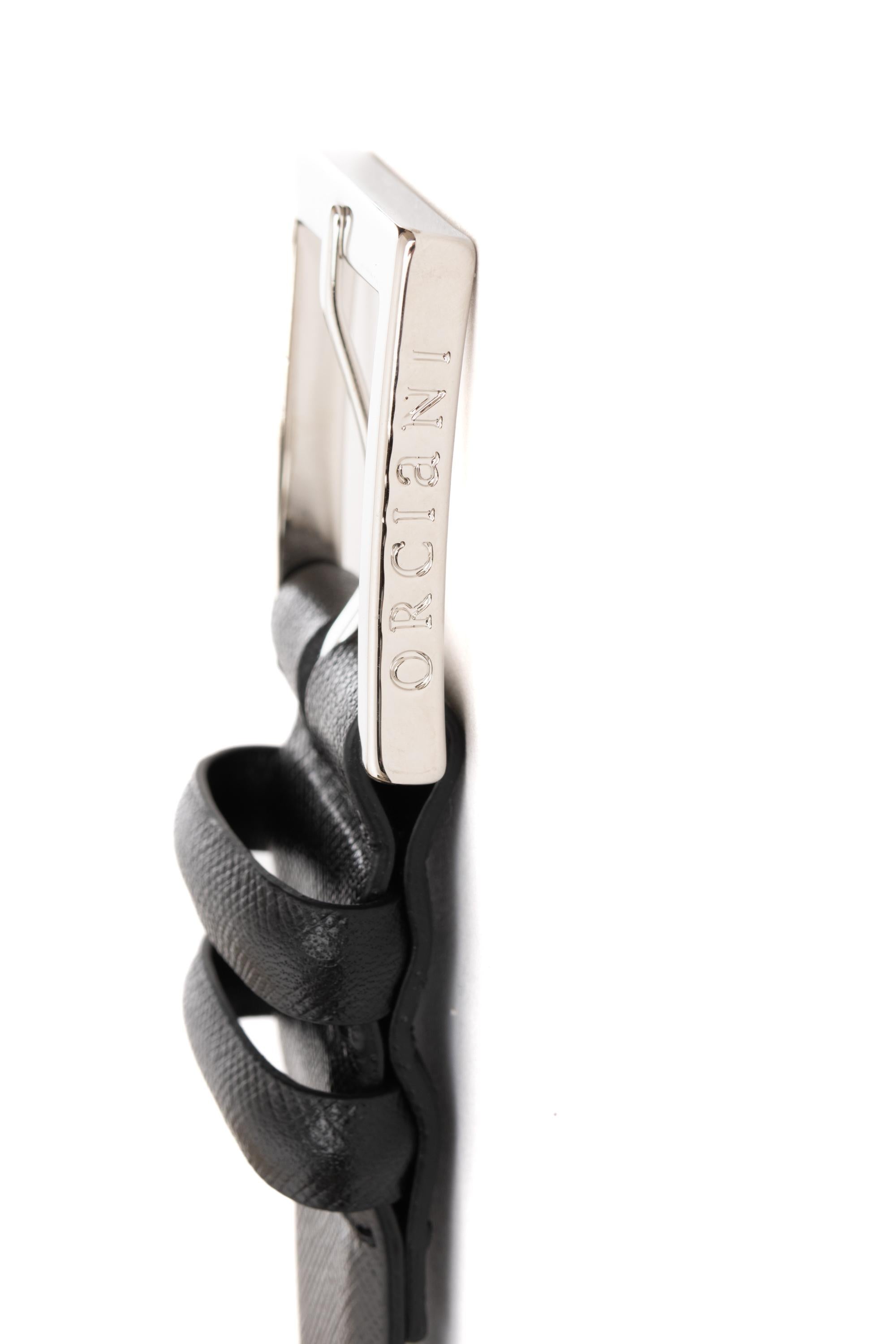 Cintura in pelle classica saffiano U08118 NERO Orciani 