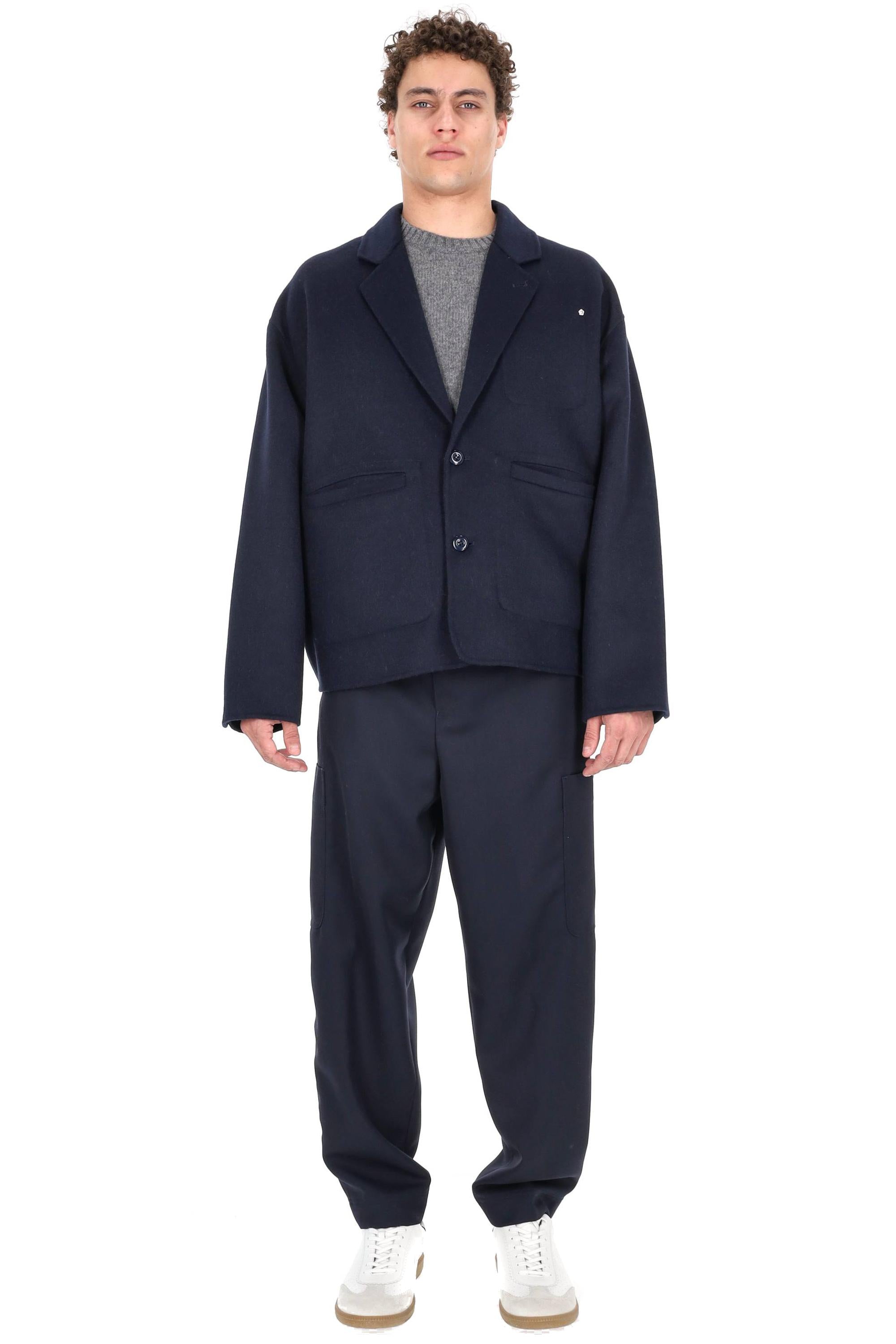Kenzo Work jacket cropped in lana-alpaca FF65VE2349WB 79 