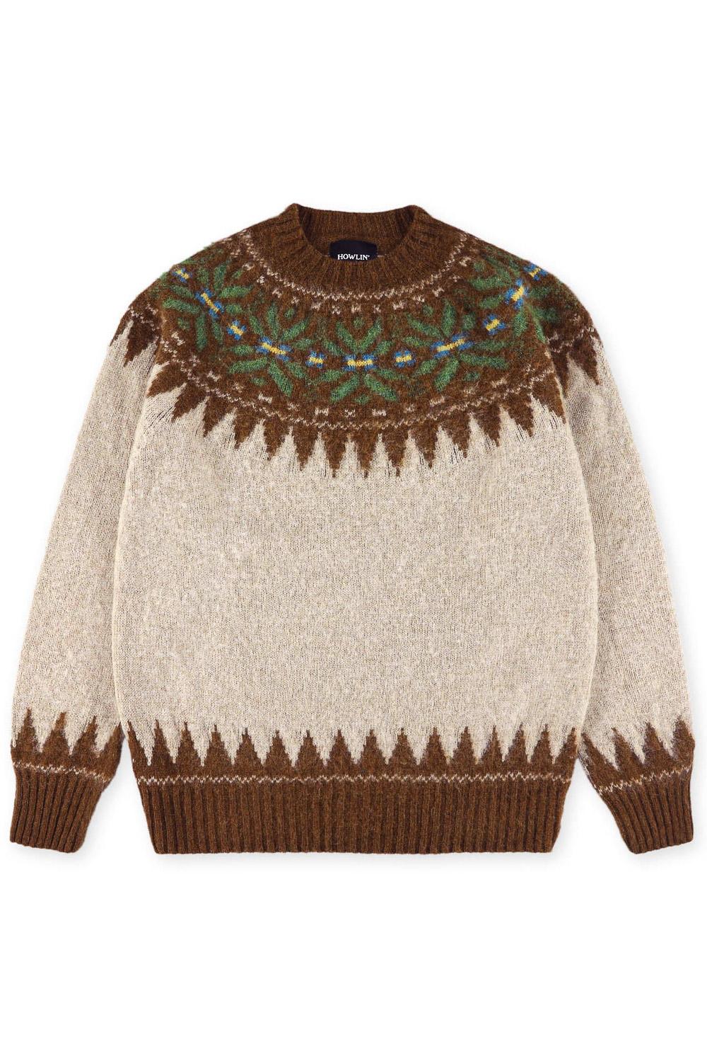 Howlin' Maglia girocollo in lana shetland disegno nordico MAGIC VOODOO NUTS 