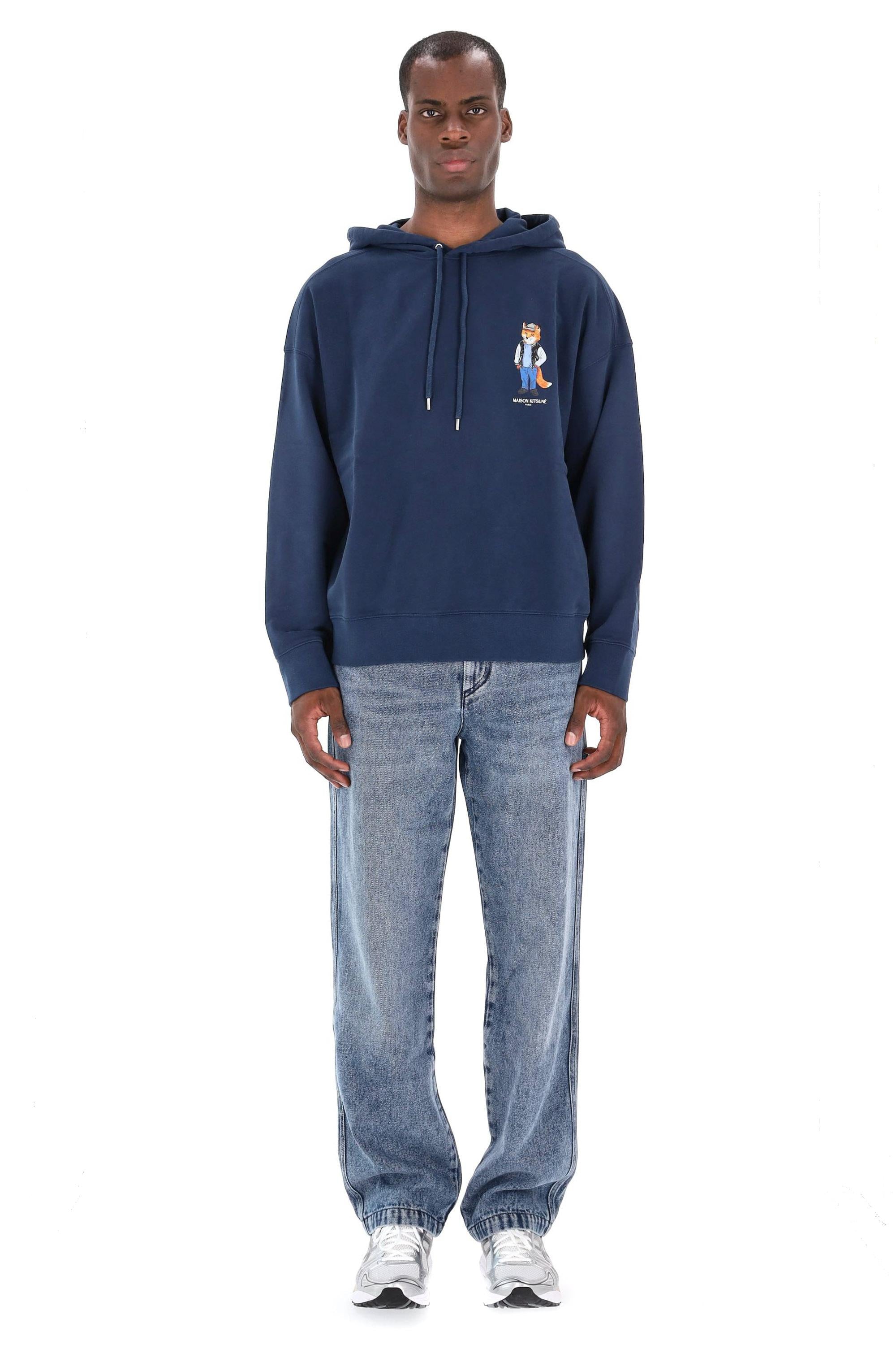 Felpa fox con cappuccio regular fit PM00707KM0340 0329 Maison Kitsuné 