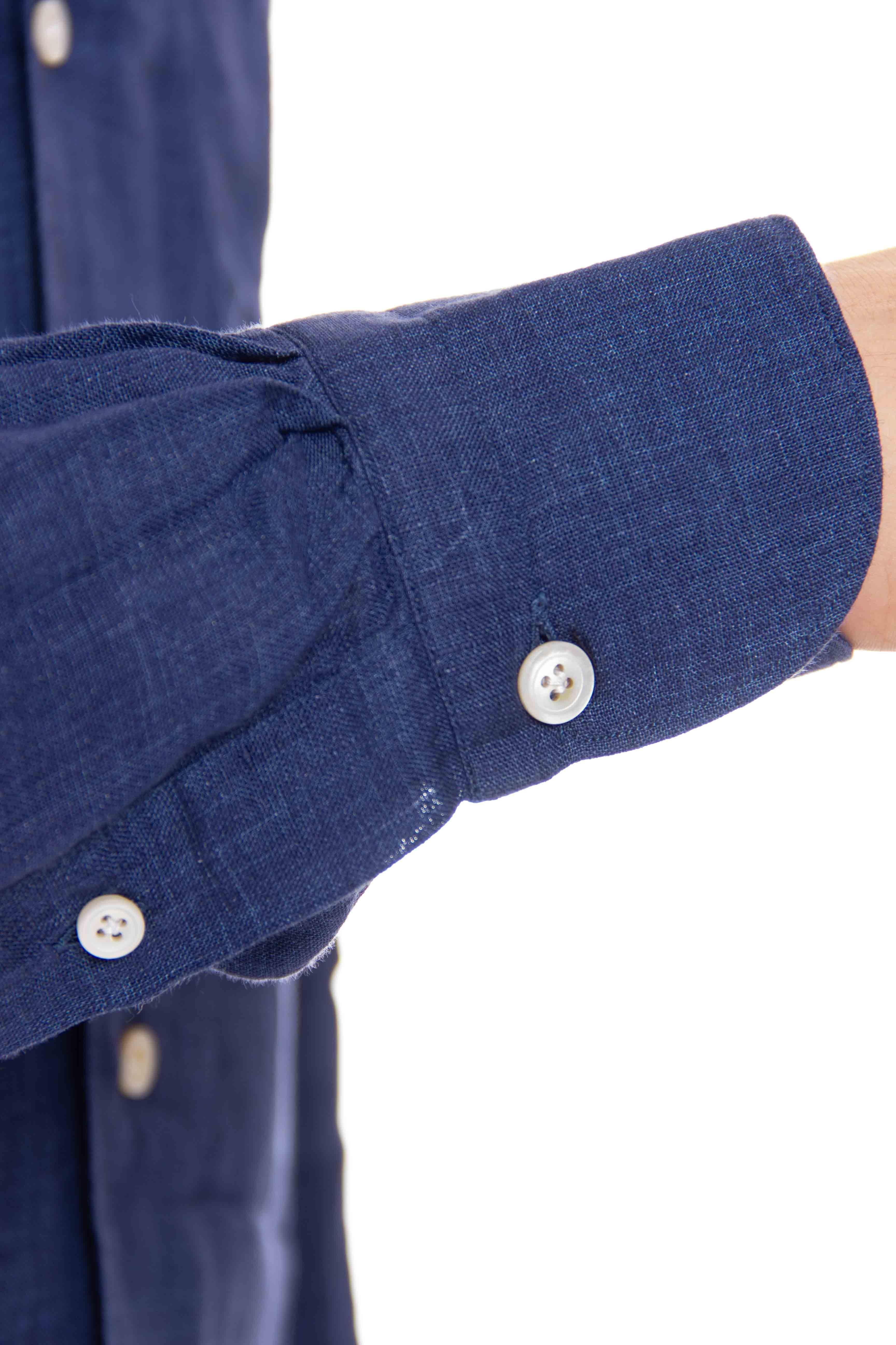 Finamore Camicia in lino con collo paramontura 046348-C0364 04 
