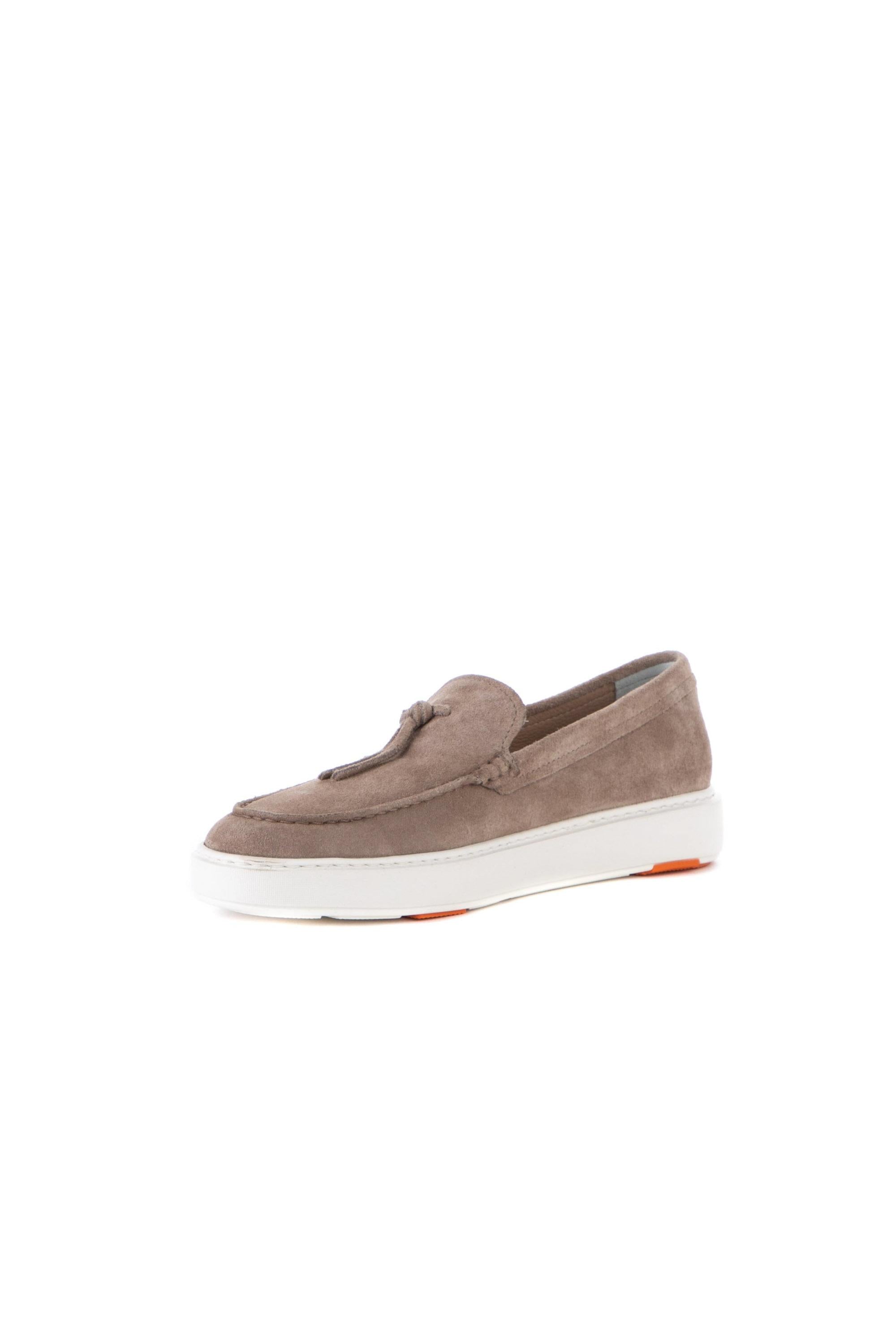 Mocassino in camoscio fondo in gomma mod. cleanic MBCD21439BARCEGC E82 Santoni 
