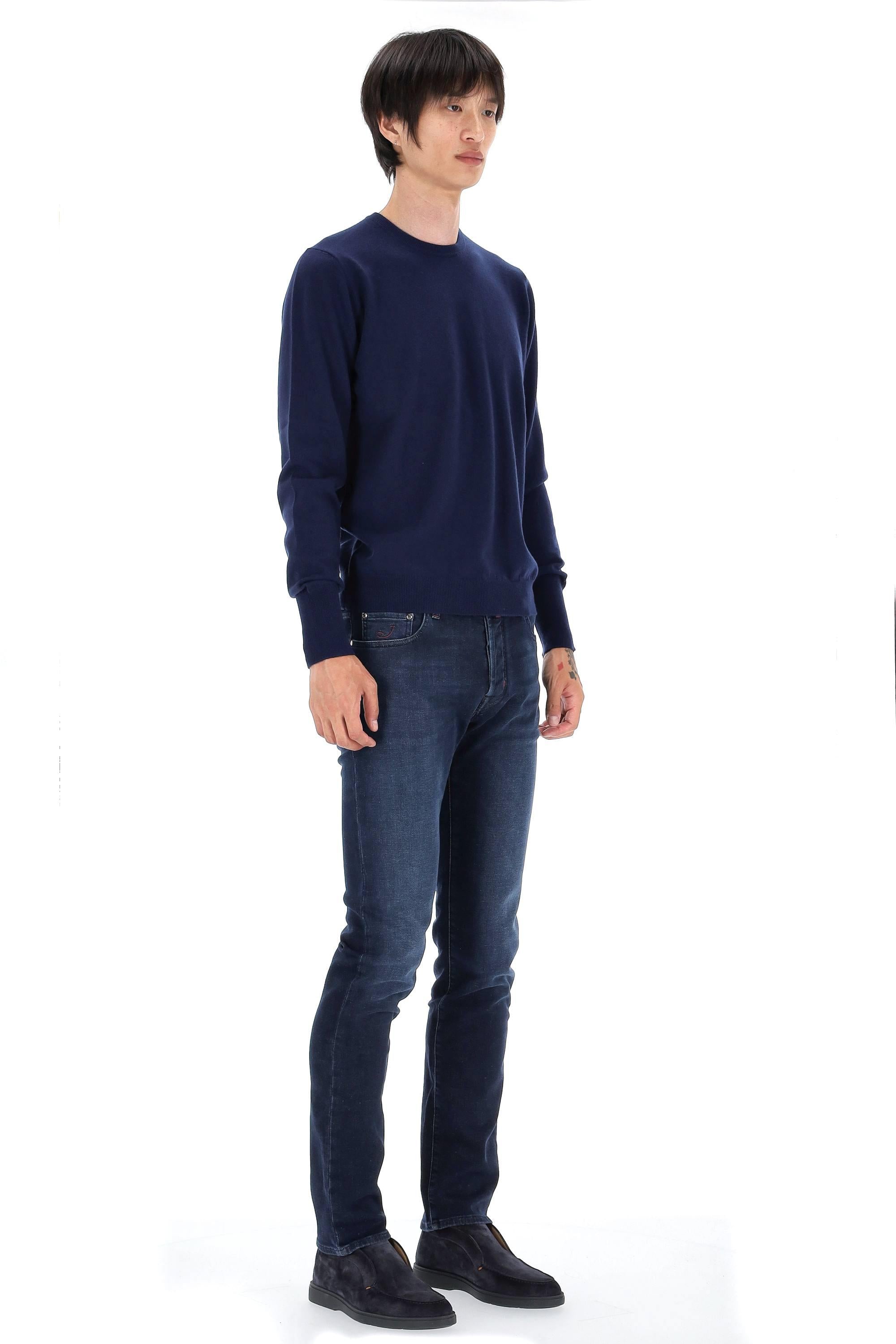 Drumohr Maglia girocollo in puro cashmere tinta unita D1K103L/3 781 