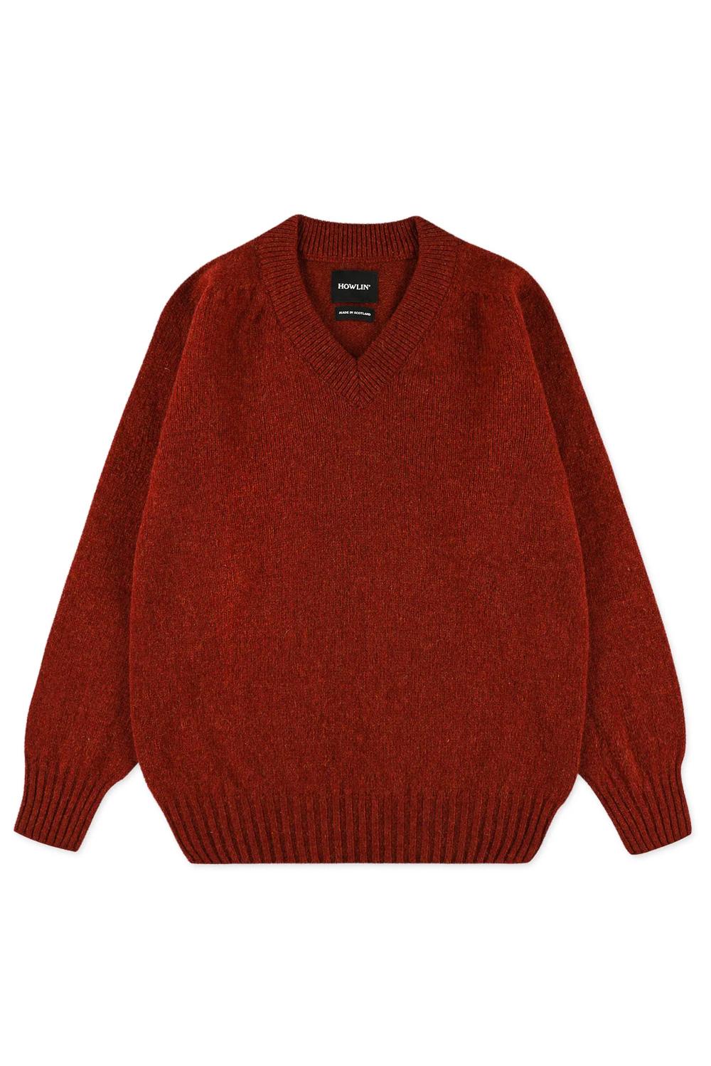Howlin' Maglia scollo V in lana shetland boxy fit FUTURE MEMORIES MAGMA 