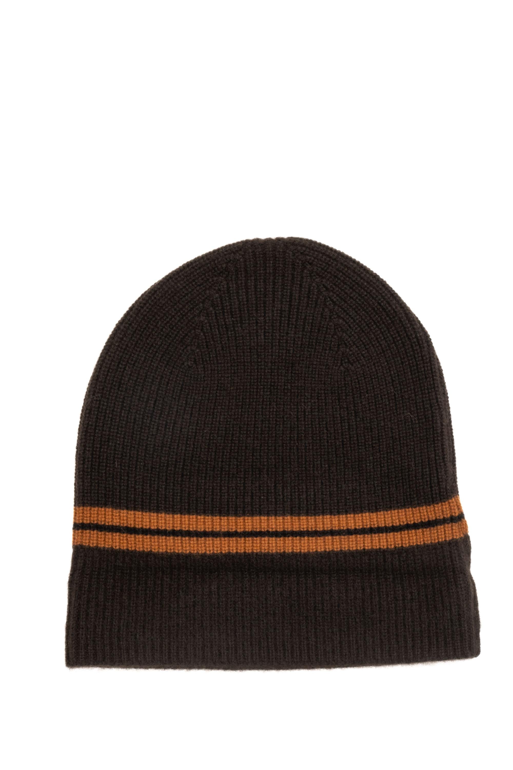 Zegna Cuffia in cashmere a costine RUEAT01A8-BNI/3 M09 