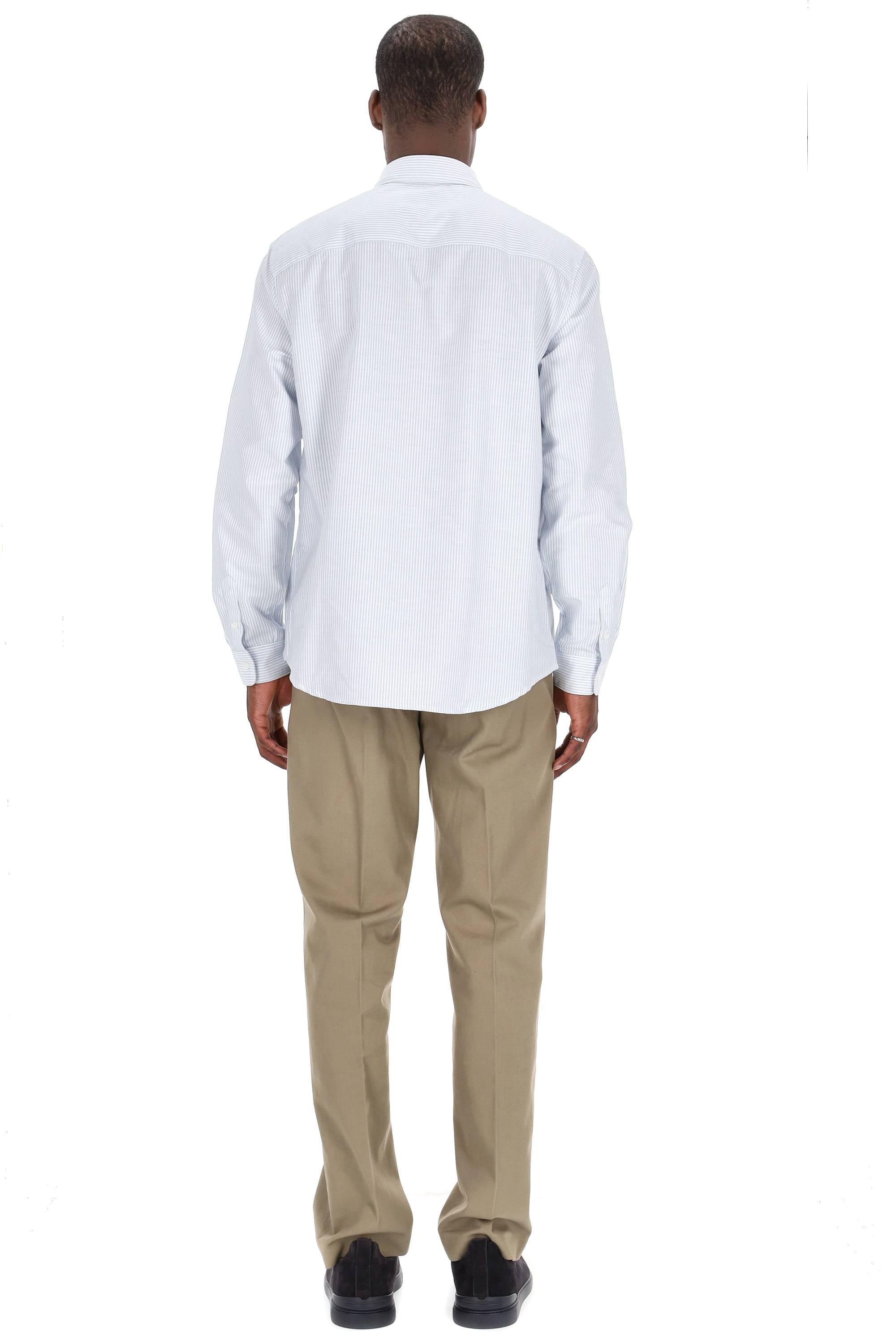 A.P.C. Camicia bacchettata in piquet di cotone Standard fit COGUH H12499 BLEU 
