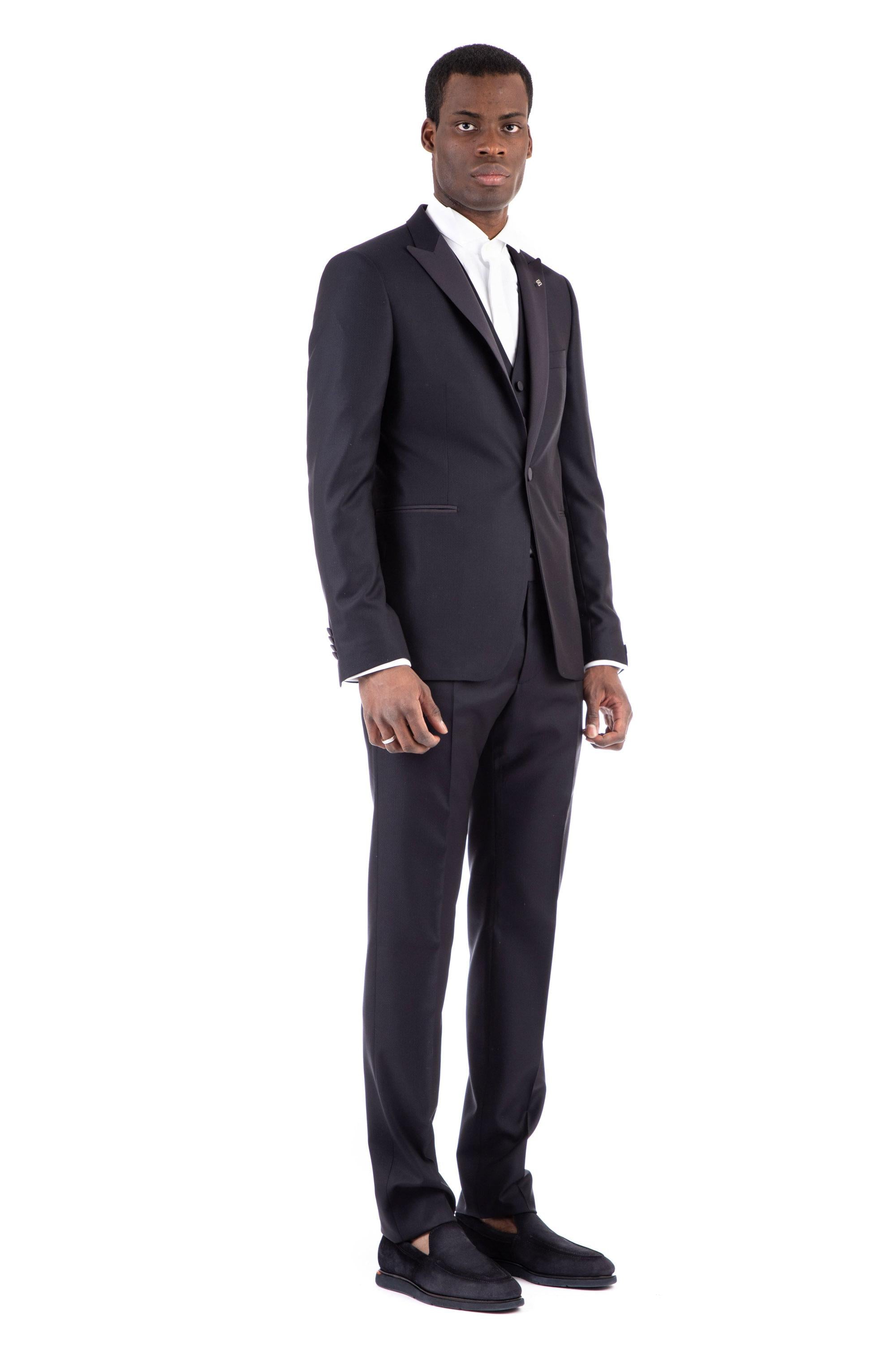 Abito in lana-seta con gilet linea bruce 390036 22E201 B1175 Tagliatore 