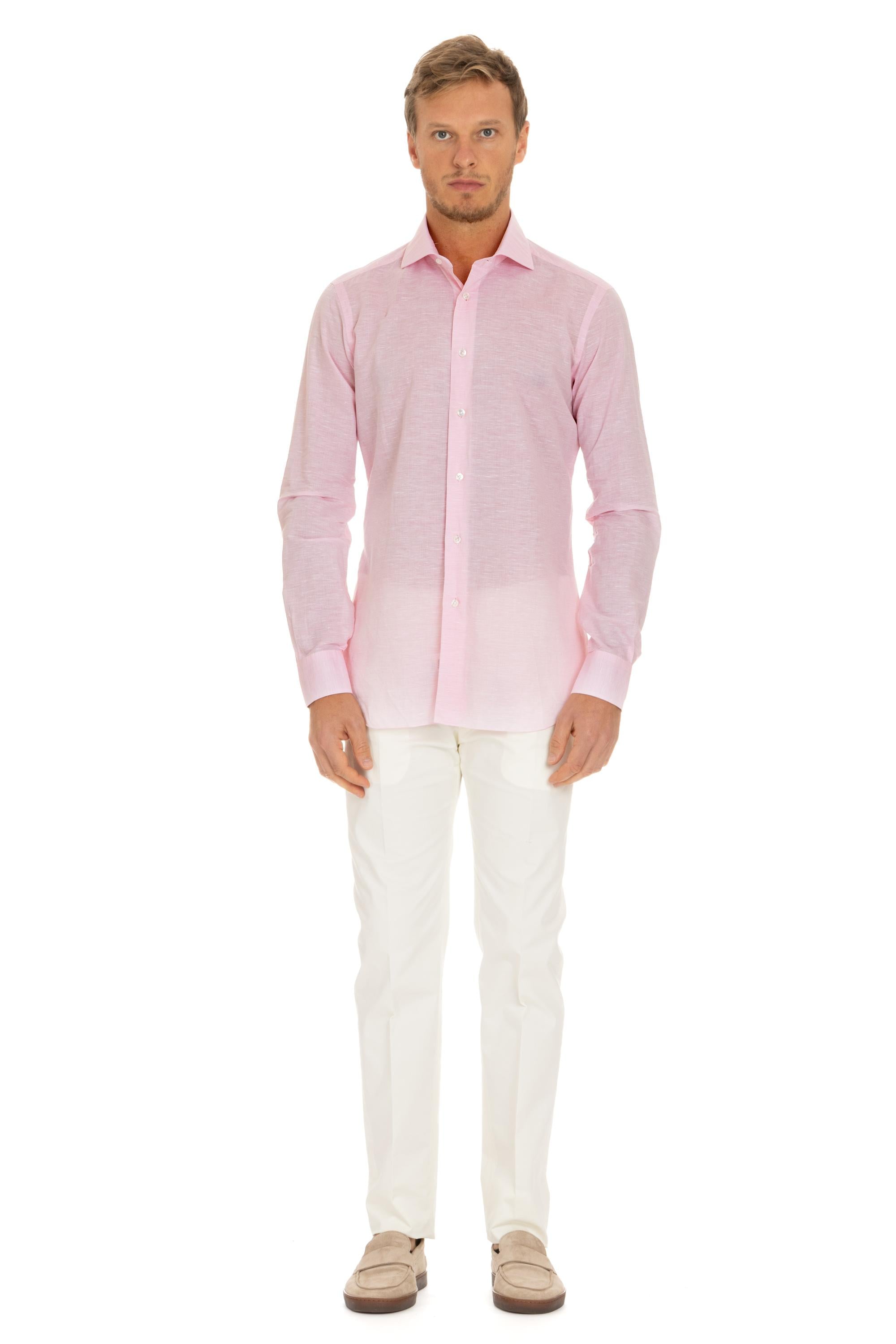 Camicia in cotone-lino linea Culto K1U13P0140038.U 0004 Barba 