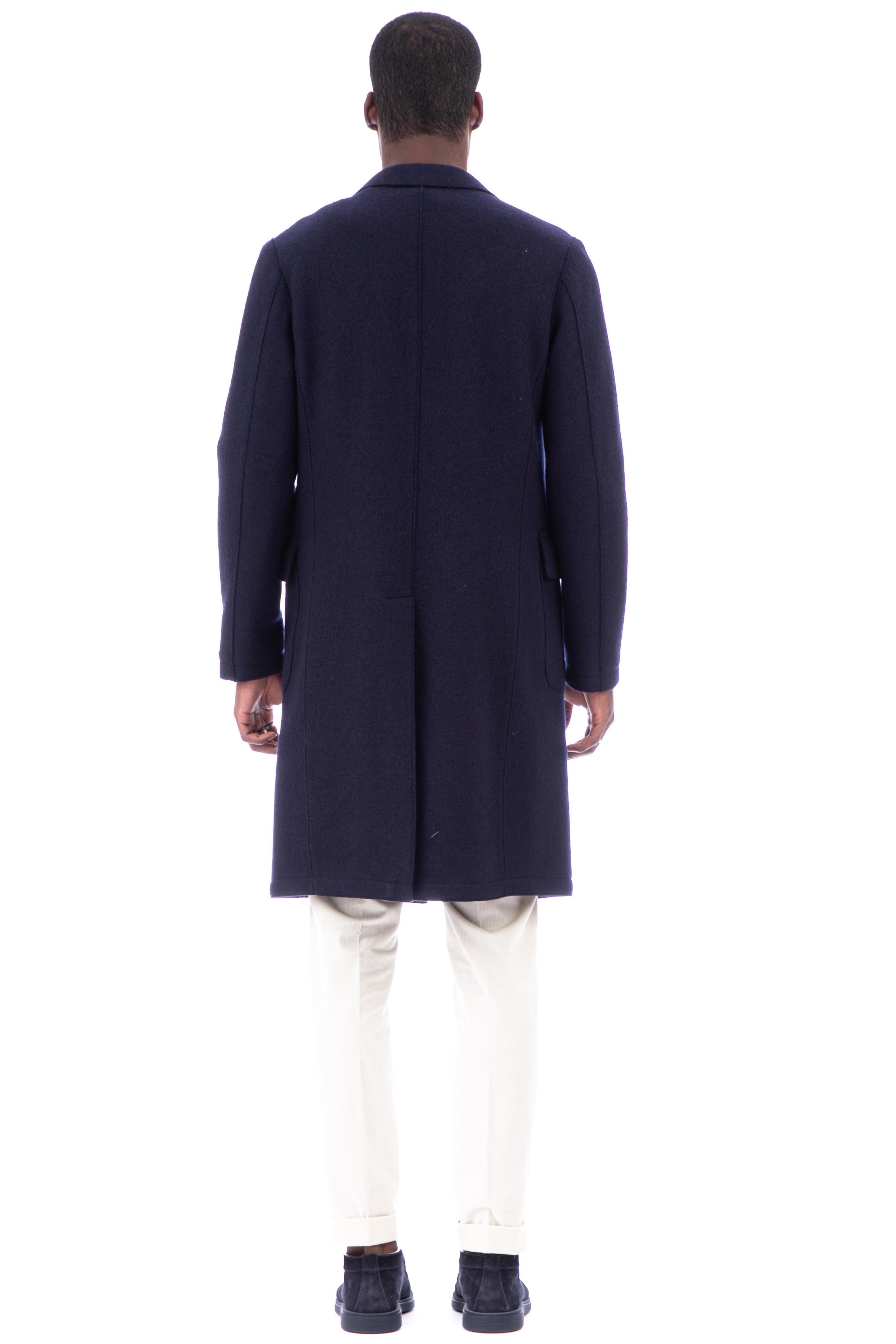 Eleventy Cappotto monopetto in lana taglio vivo D70CAPD01 CAS24004 11N 