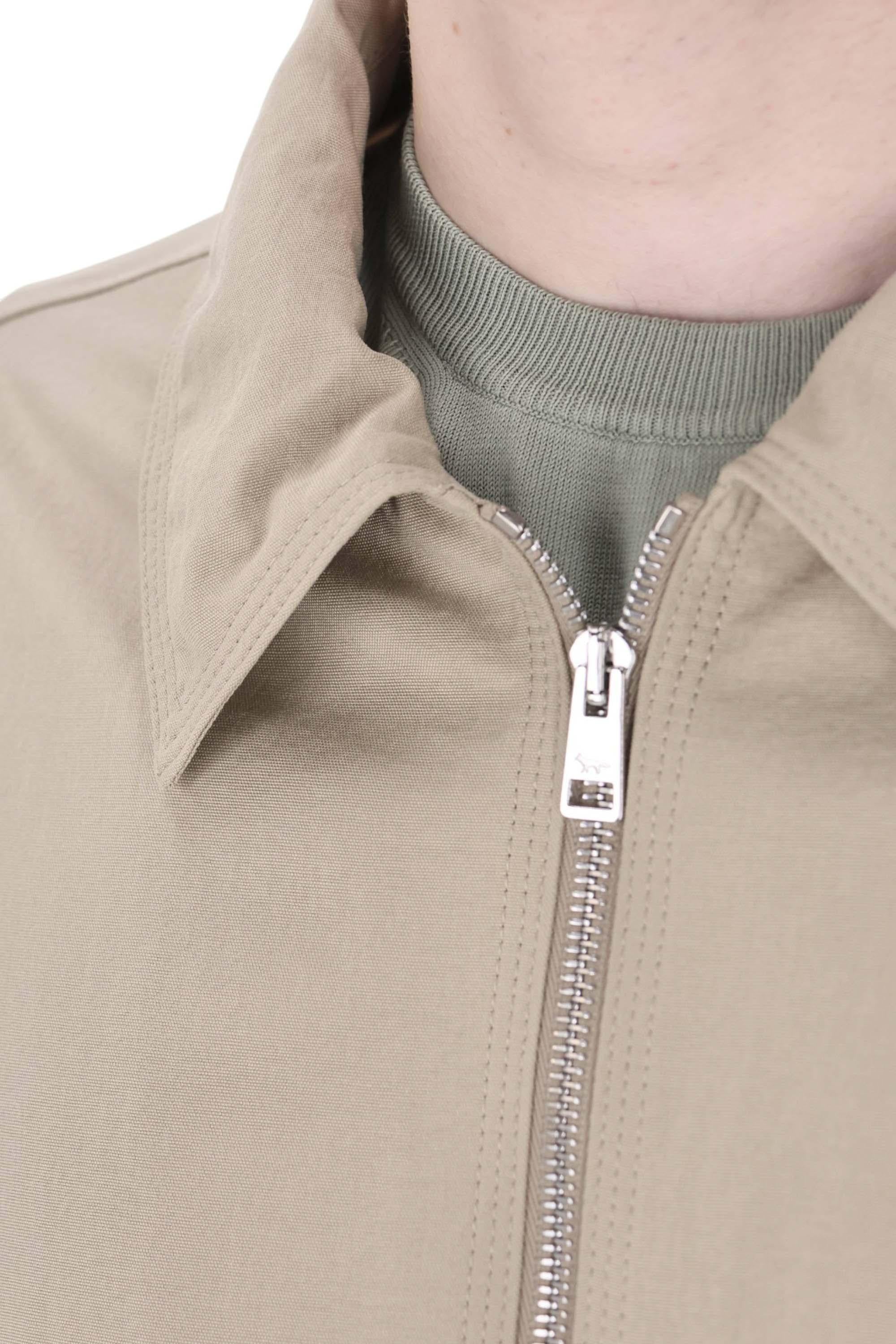 Maison Kitsuné Giubbino cropped in leggero canvas di cotone QM02102WW9082 TEA LEAF 