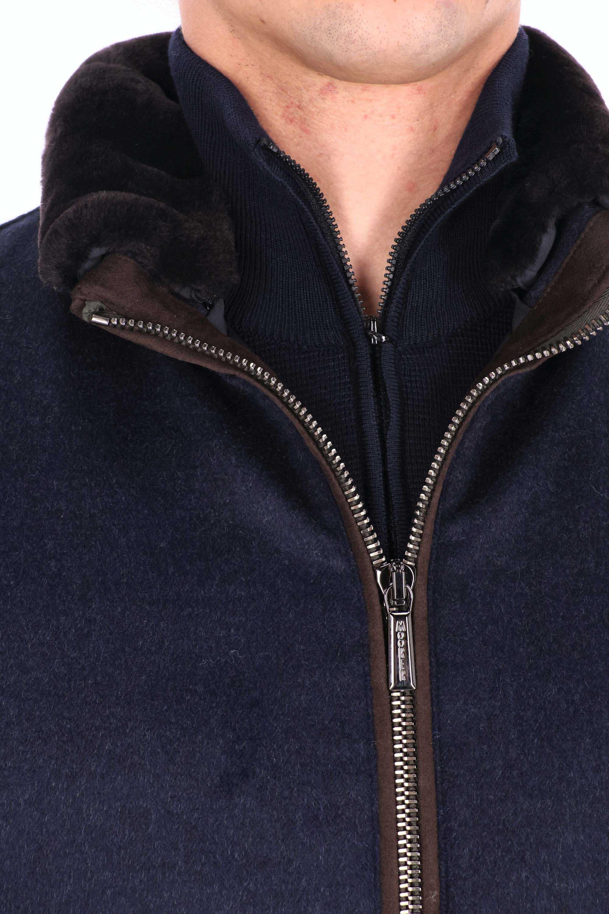 Moorer Giubbotto bomber in lana-cashmere con collo in pelliccia BELLATI-LS9 V1980 