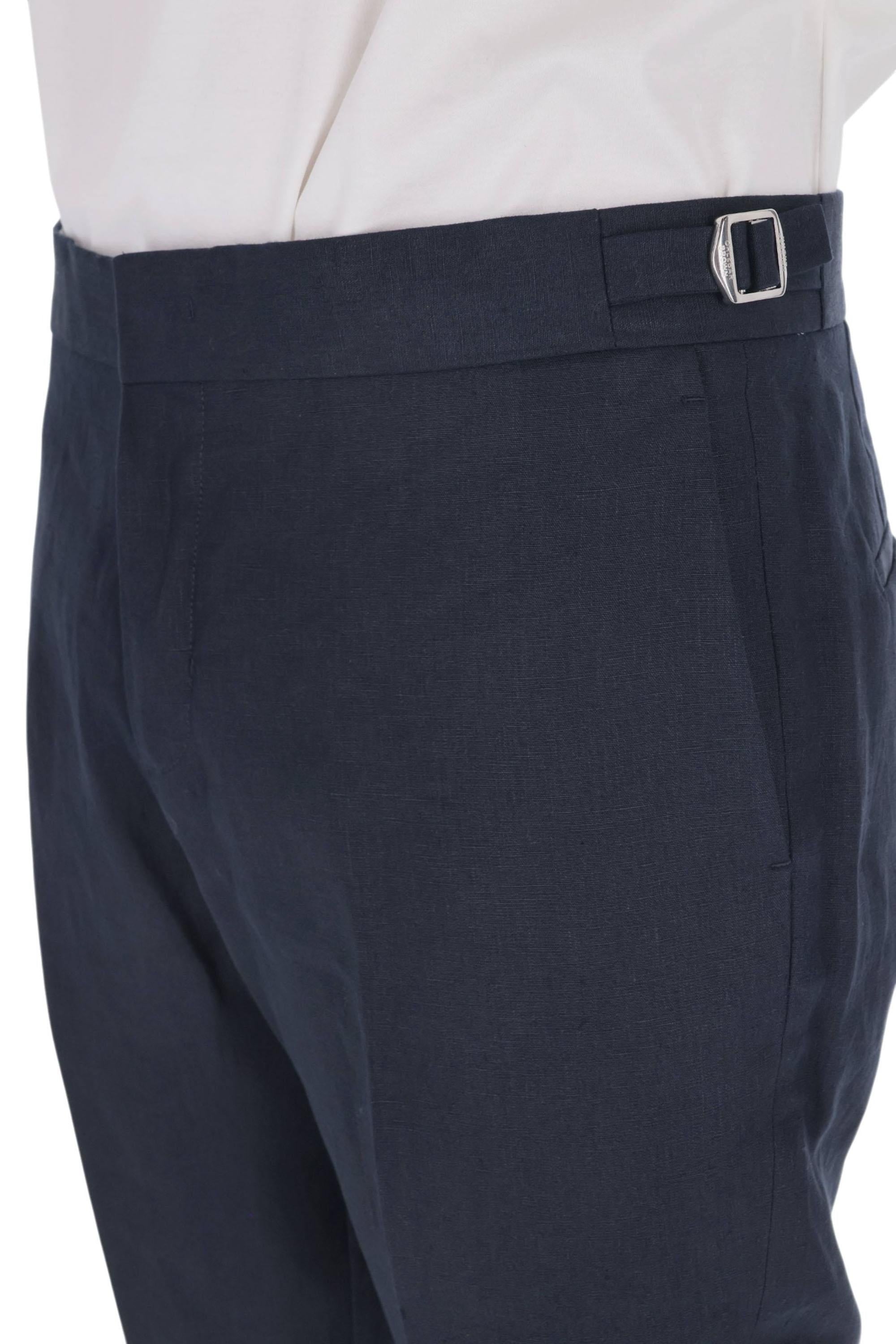 Orlebar Brown Pantalone in lino modello Griffon 280105 NIGHT IRIS 