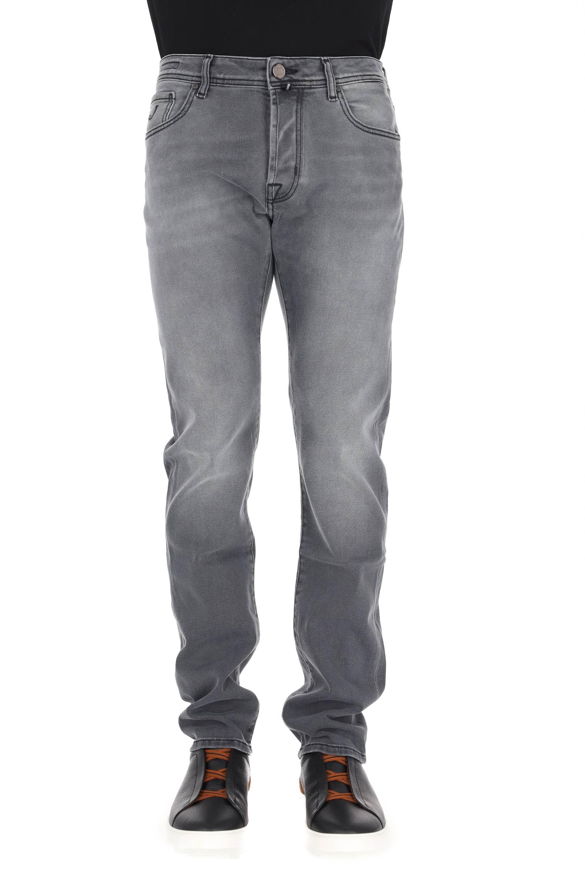 Jacob Cohen Jeans grigio in cotone comfort etichetta cavallino nero Bard fit JUX_QX004 N30 S3591 BARD 600D 