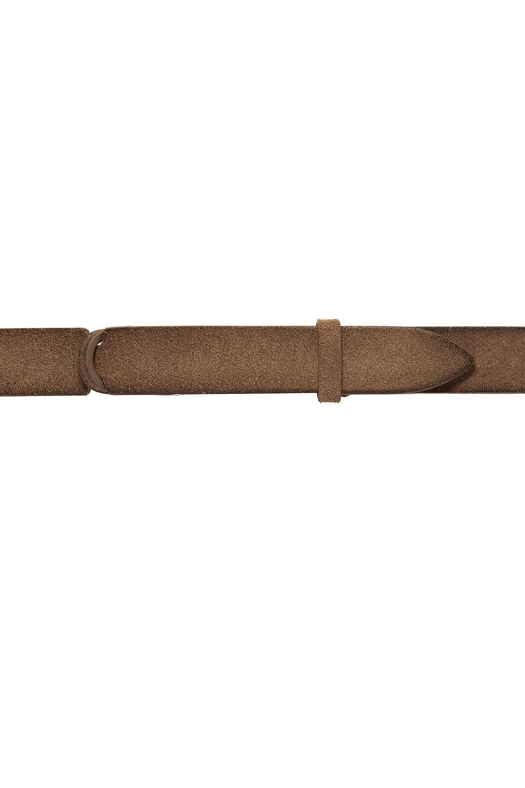 Orciani Cintura senza fibbia in camoscio anticato NB0053-CLO FANGO 