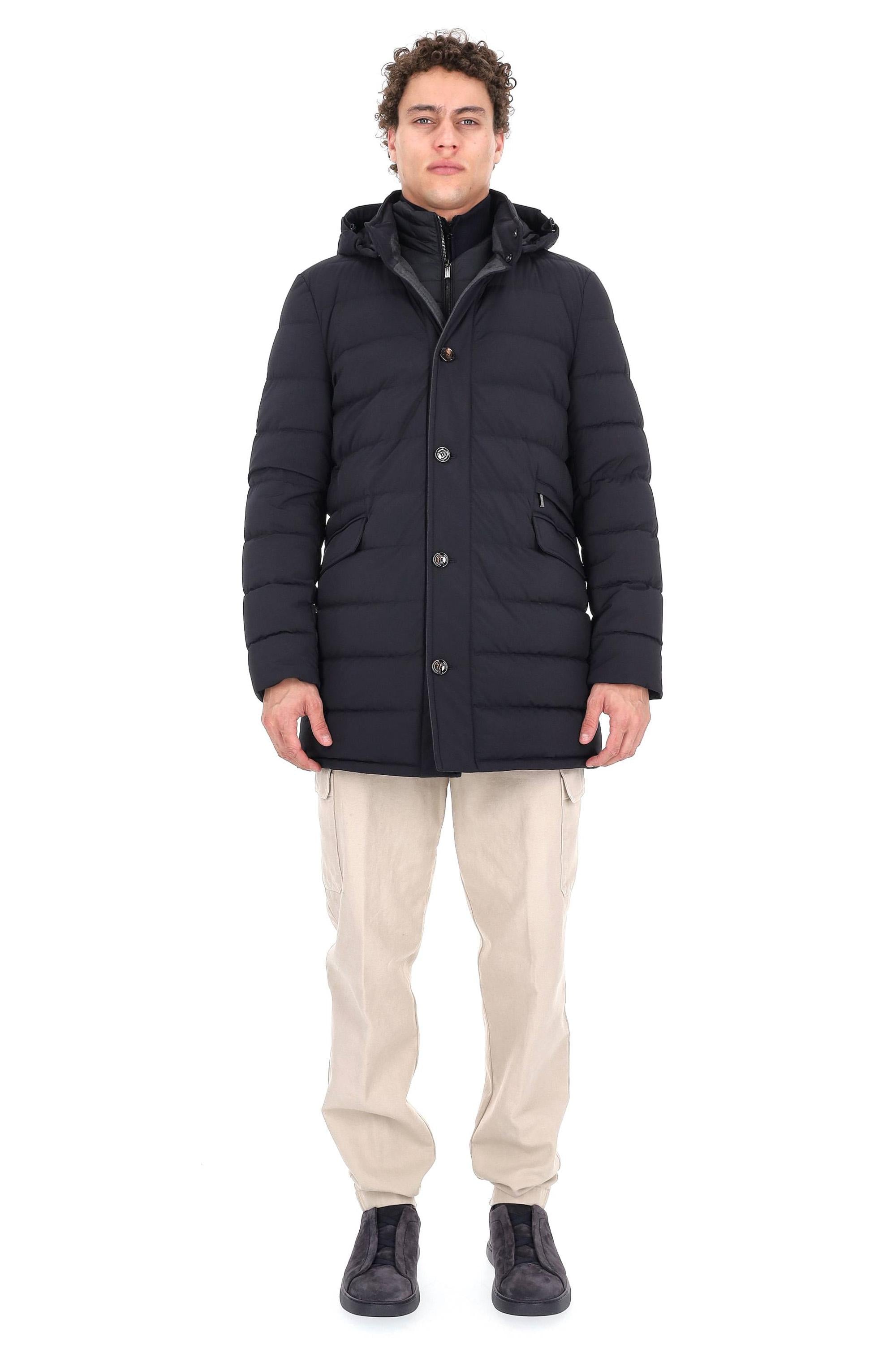 Moorer Piumino lungo con zip e bottoni modello Calandri-Kn CALANDRI-KN U0402 